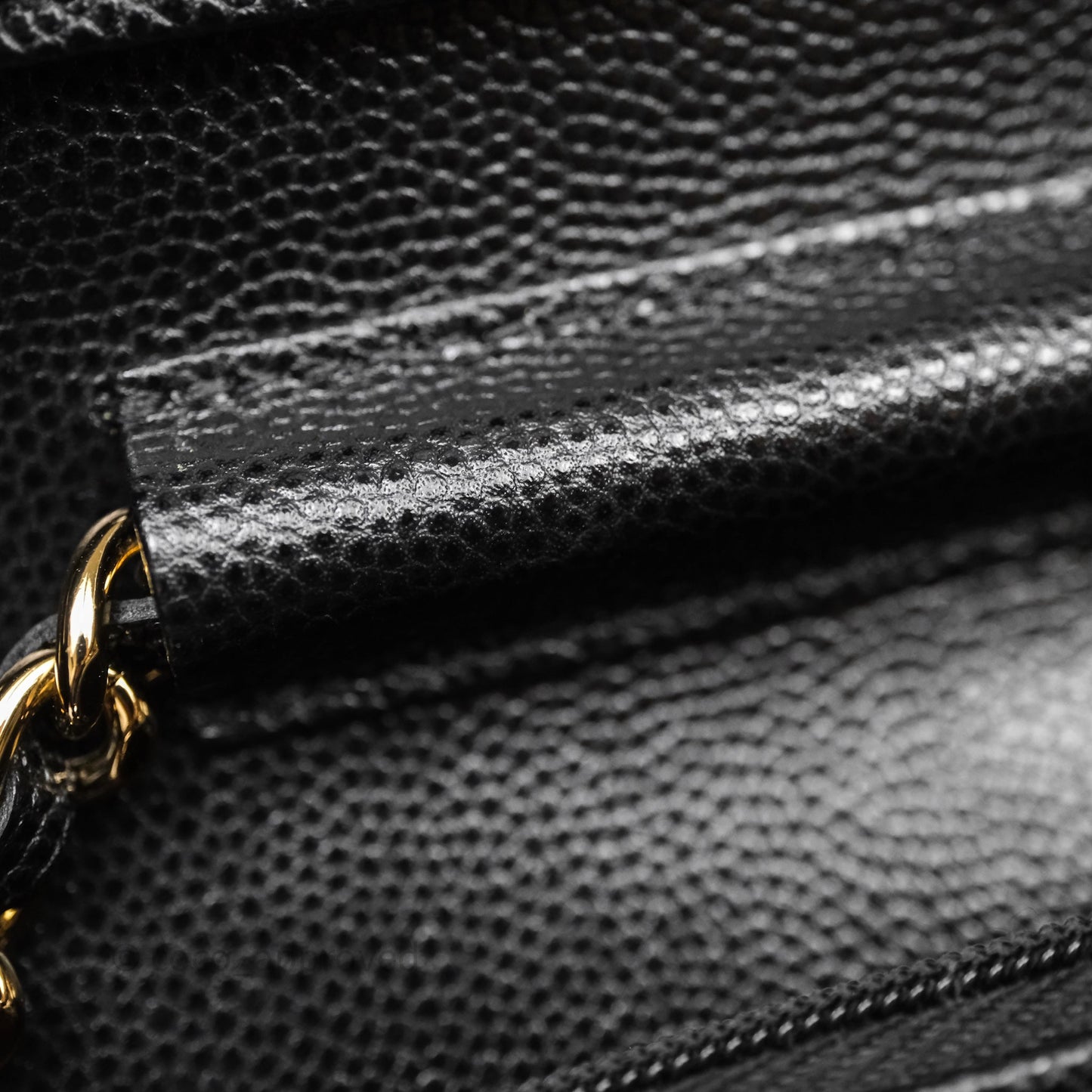 Chanel Quilted Mini Wallet on Chain WOC Black Caviar Gold Hardware