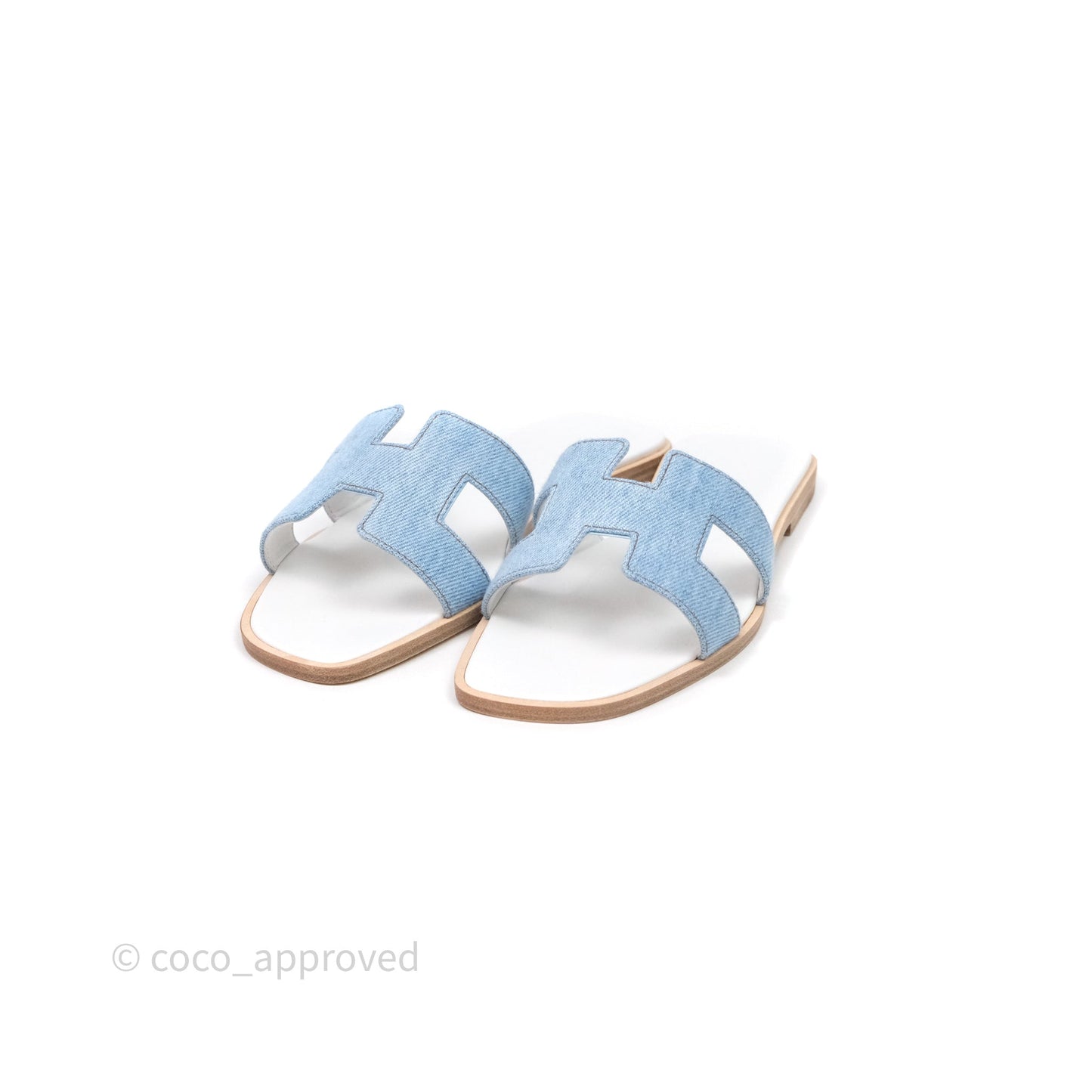 Hermes Oran Sandal Bleu Clair Size 36
