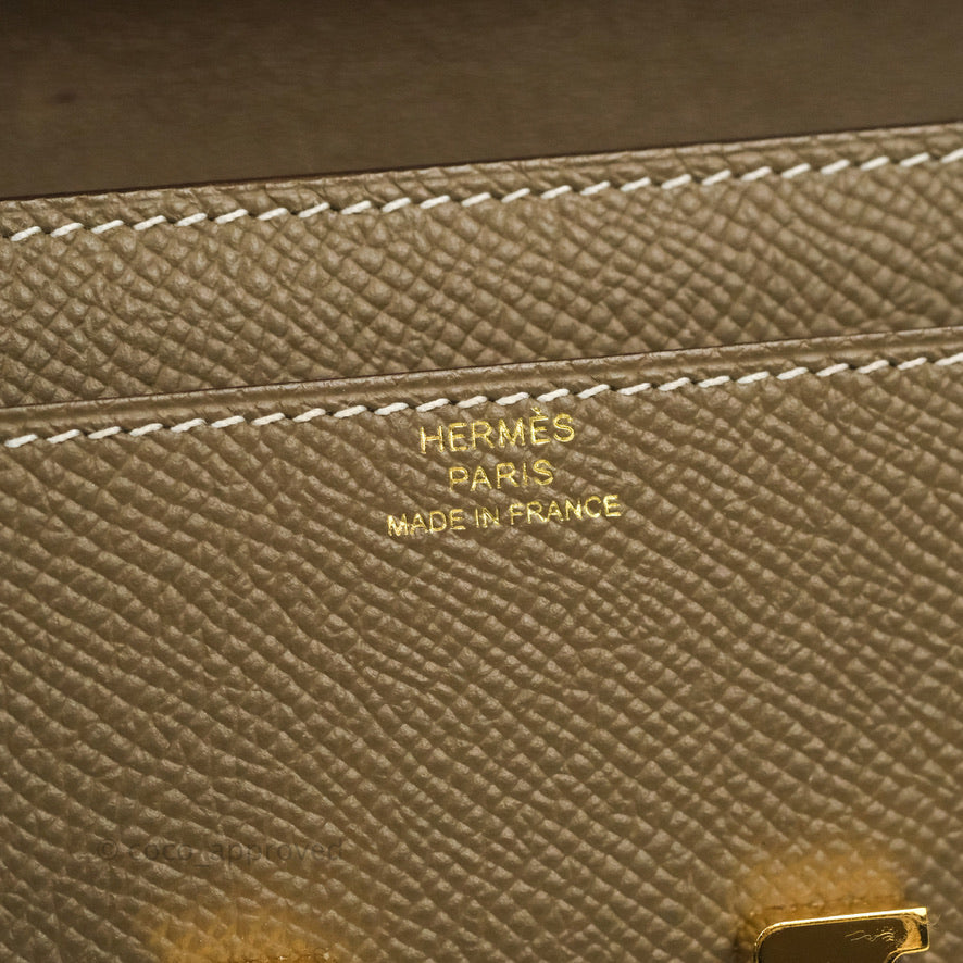 Hermès Constance Long To Go Wallet Etoupe Epsom Gold Hardware