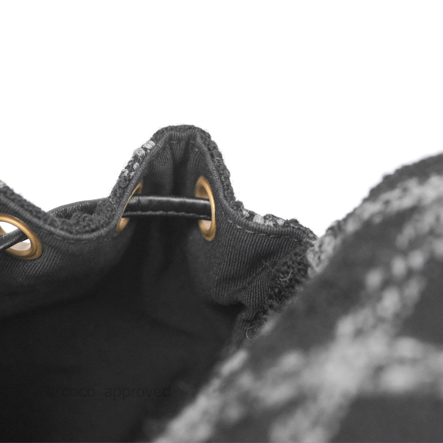 Chanel Duma Backpack Black Tweed Aged Gold Hardware 22K