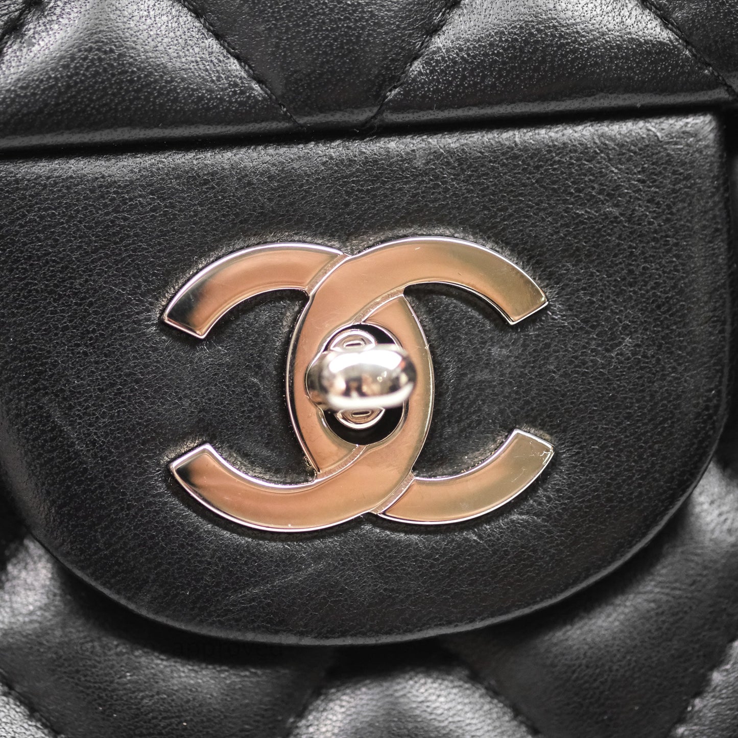 Chanel Jumbo Single Flap Black Lambskin Silver Hardware