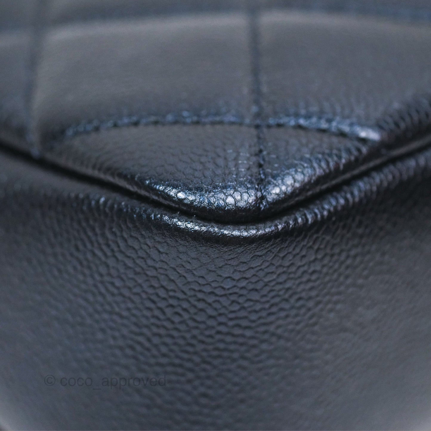 Chanel Quilted My Perfect Mini Iridescent Navy Caviar Aged Gold Hardware 21K