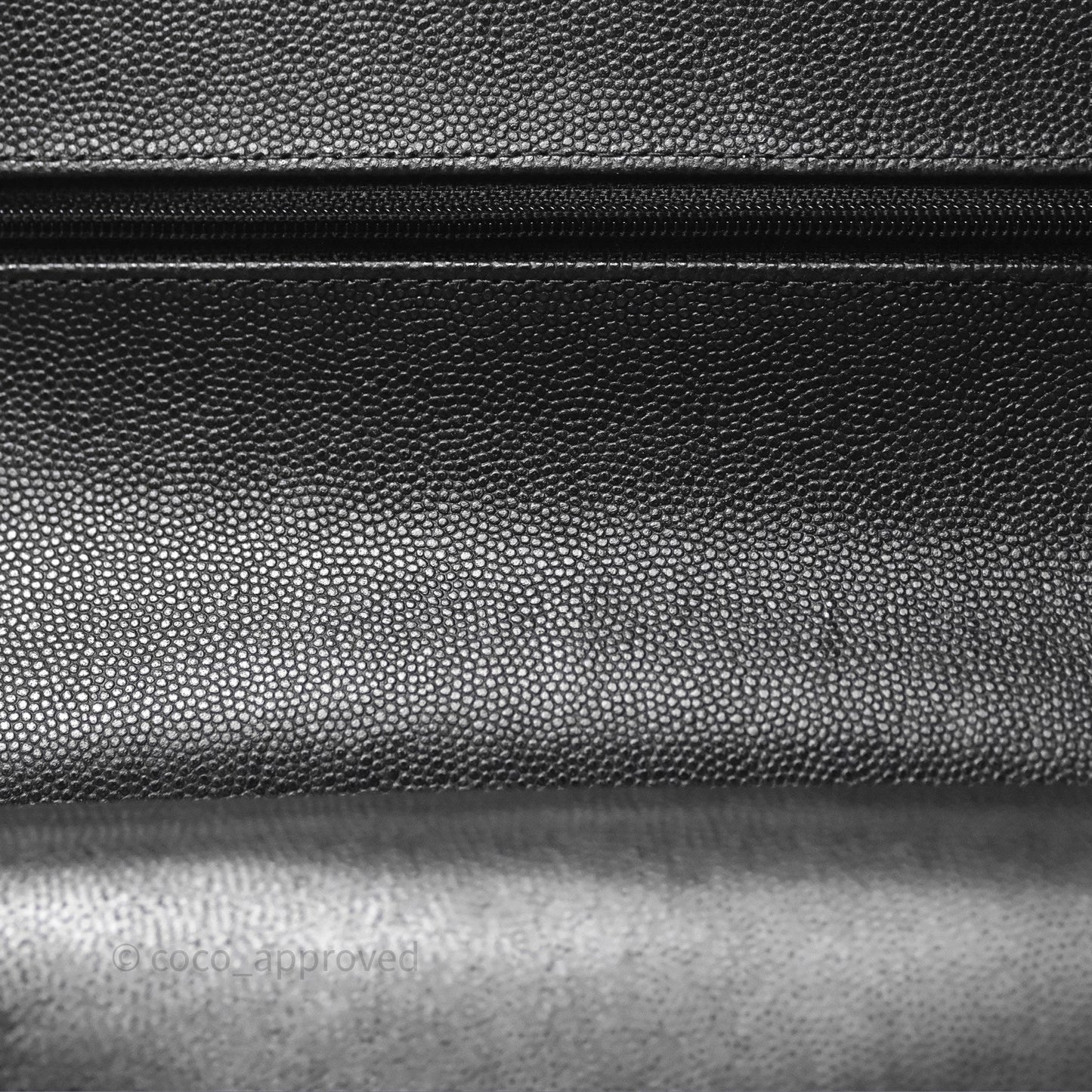 Chanel Classic M/L Medium Flap Chevron Black Caviar Silver Hardware