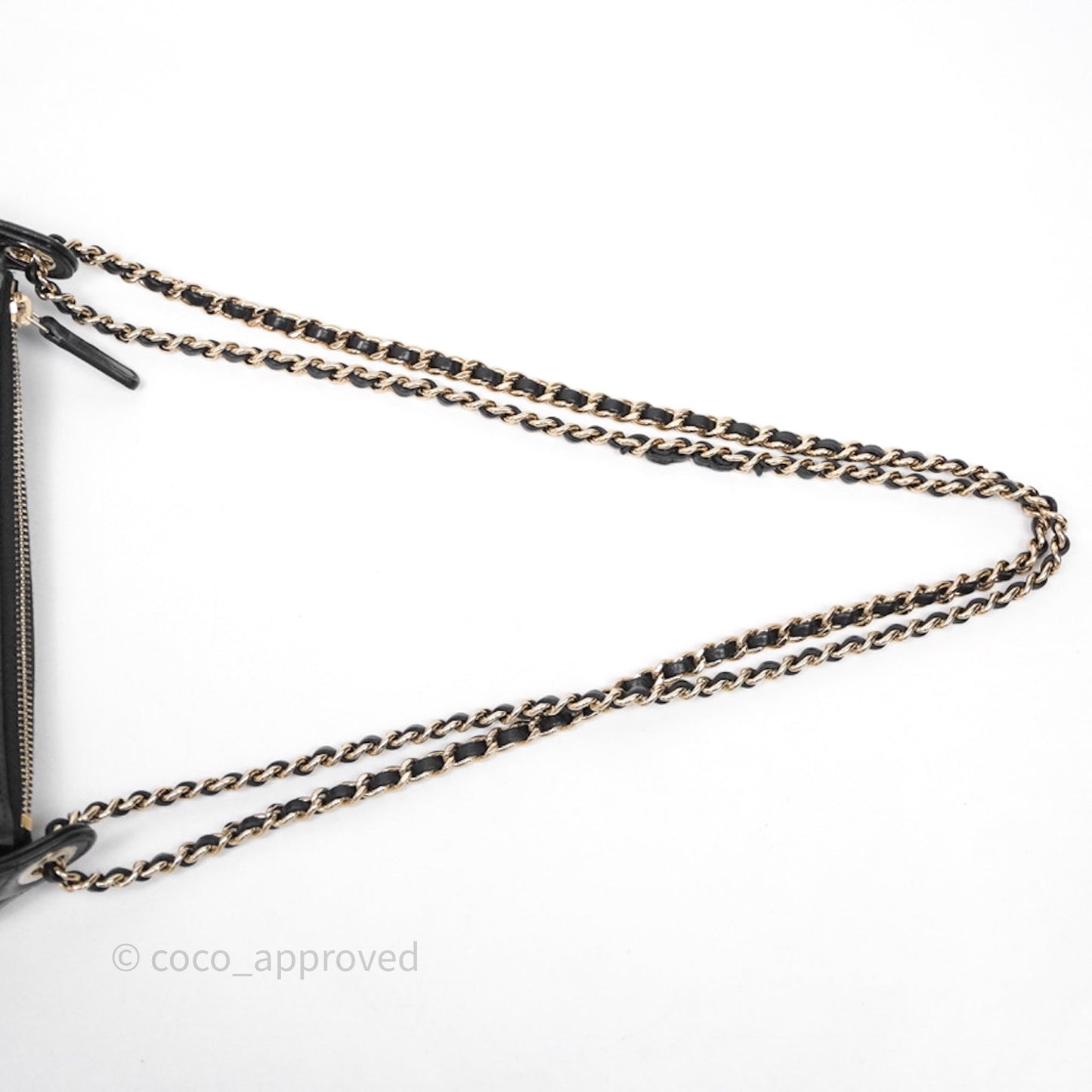 Chanel Mesh Clutch With Chain Black Shiny Lambskin Gold Hardware