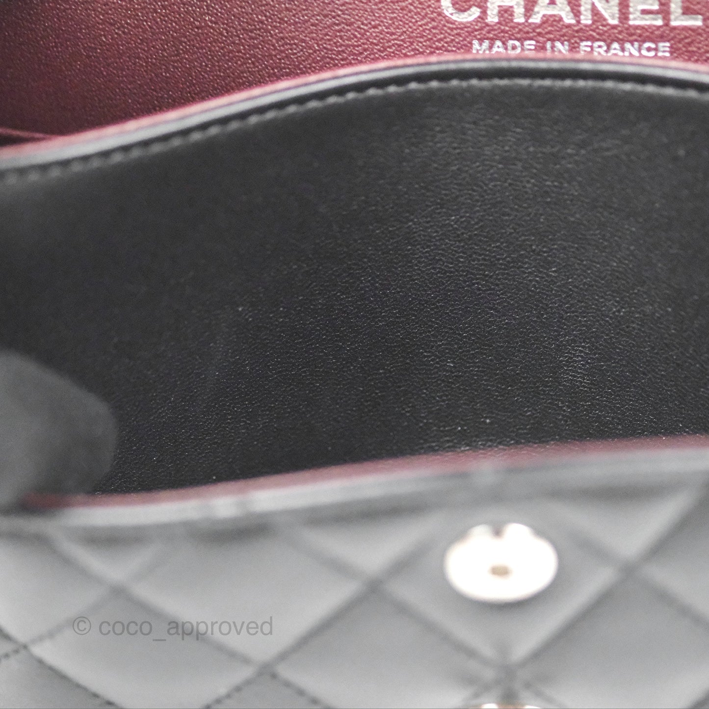 Chanel Small Classic Quilted Flap Black Lambskin Silver Hardware