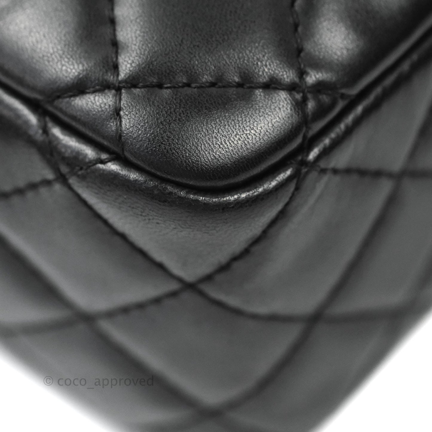 Chanel Quilted Camera Case Bag Black Lambskin Silver Hardware