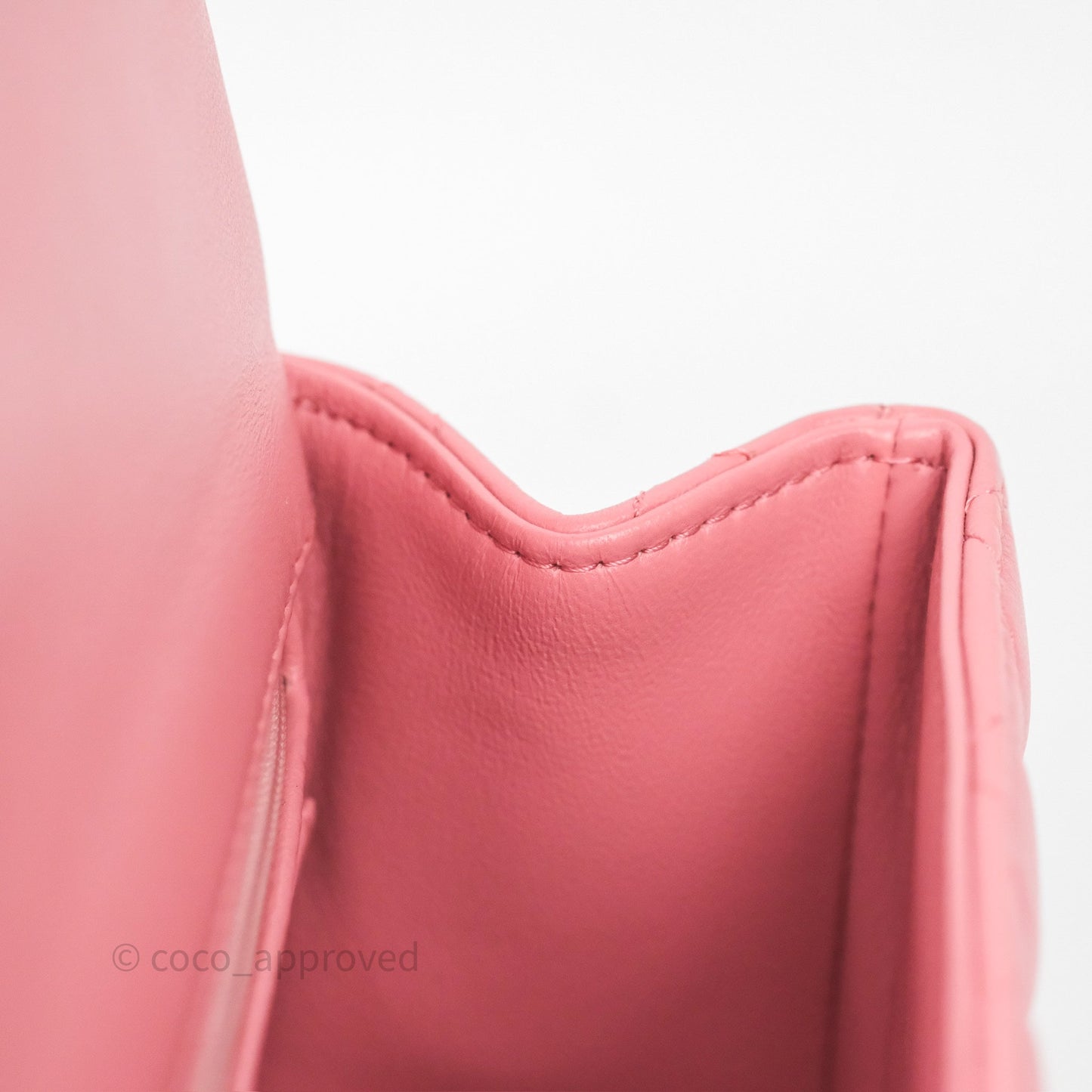Chanel Top Handle Mini Rectangular Flap Pink Lambskin Gold Hardware