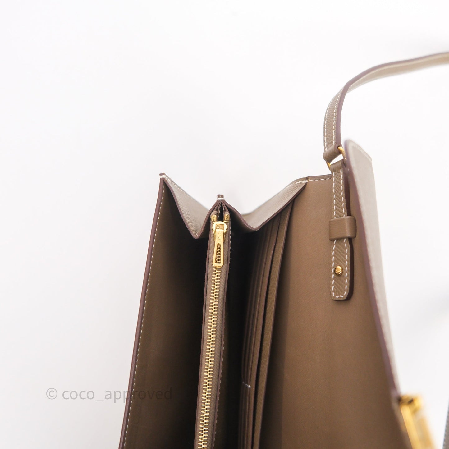 Hermès Constance To Go Wallet Etoupe 18 Epsom Gold Hardware
