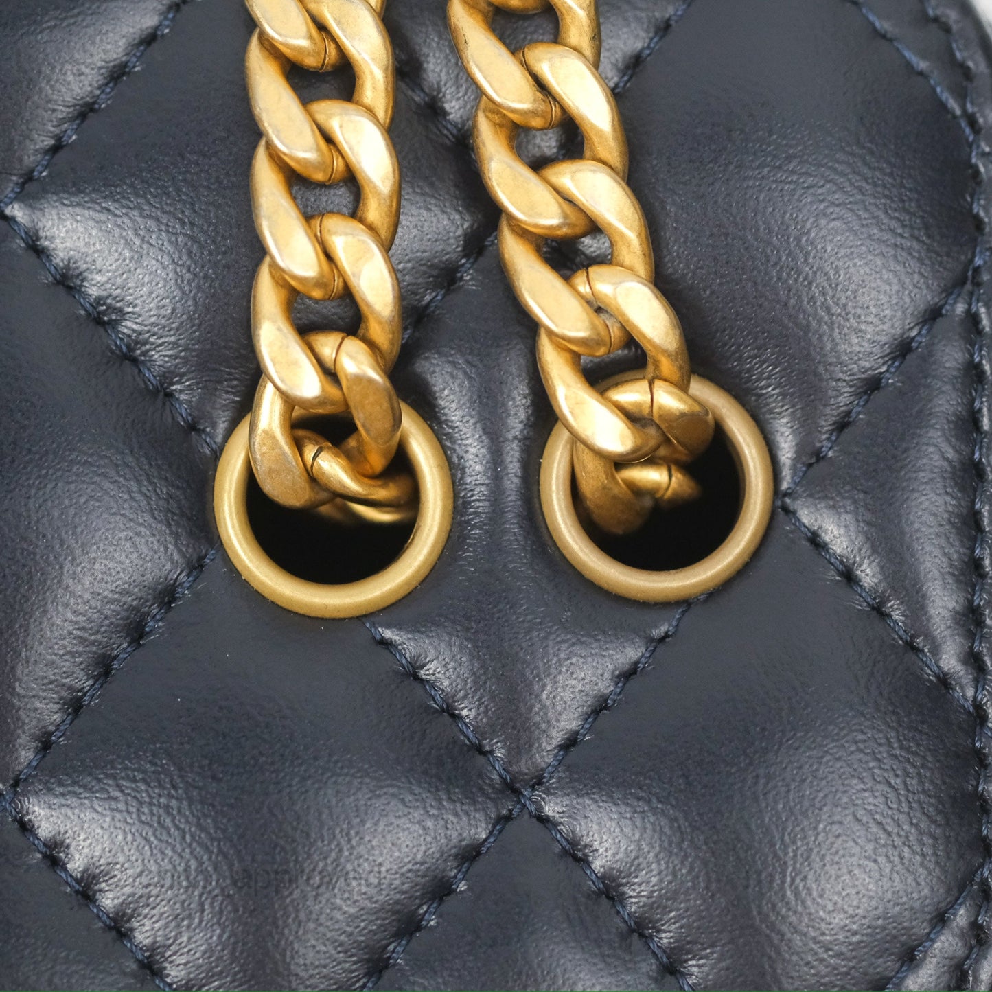 Chanel All Slide Vanity with Adjustable Chain Navy Lambskin Aged Gold Hardware