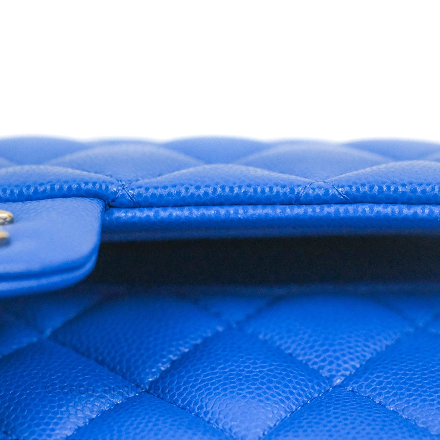Chanel Small Classic Quilted Flap Blue Caviar Gold Hardware
