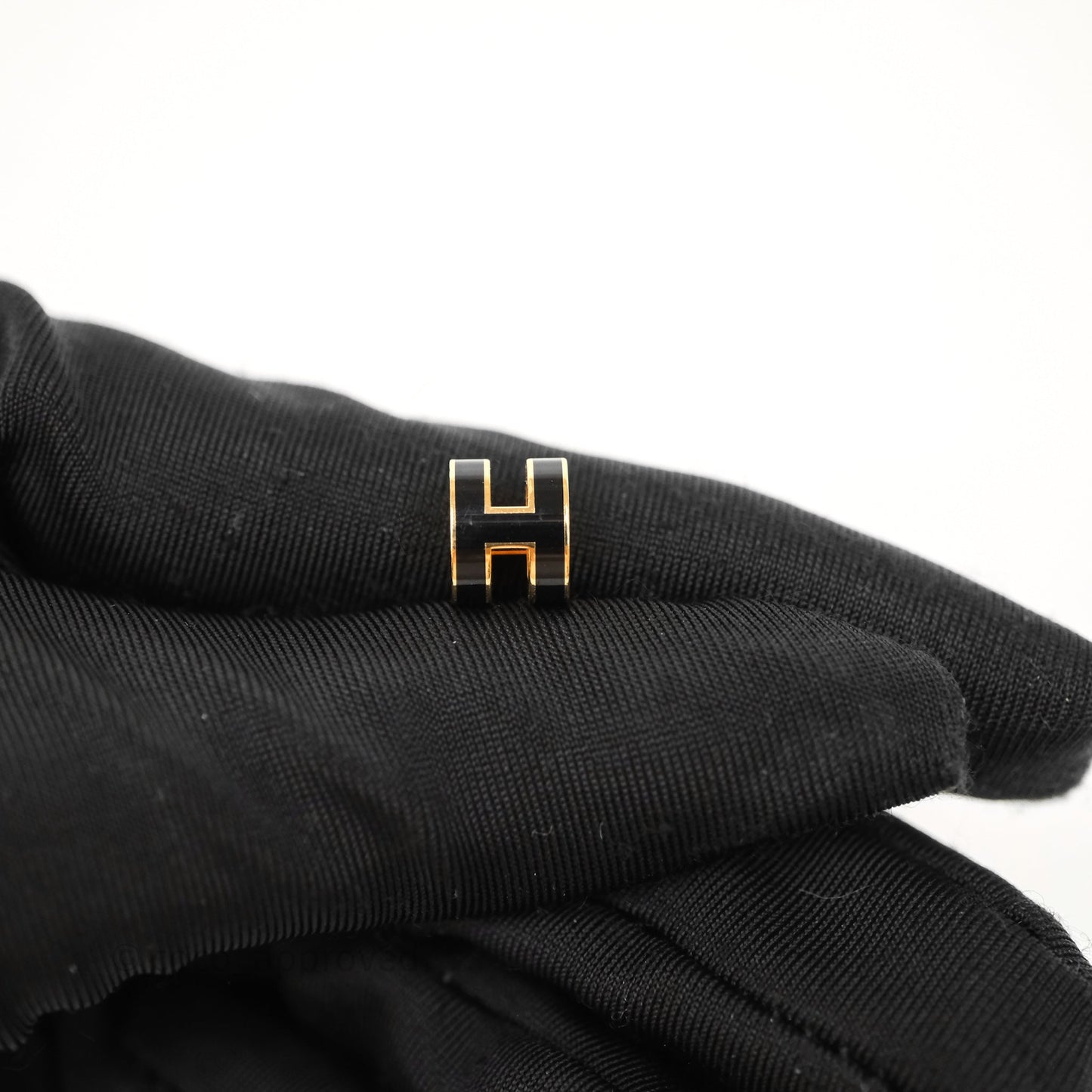 Hermès Mini Pop H Pendant Necklace Black Gold Hardware