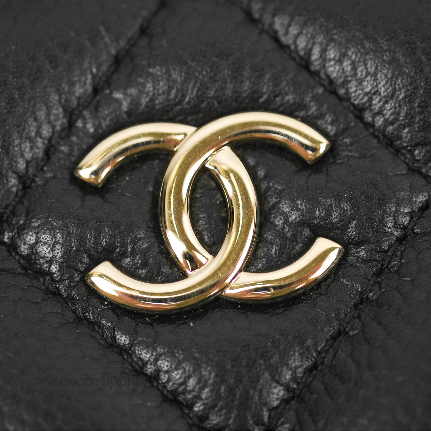 Chanel Vanity Rectangular with CC Chain Black Caviar Gold Hardware