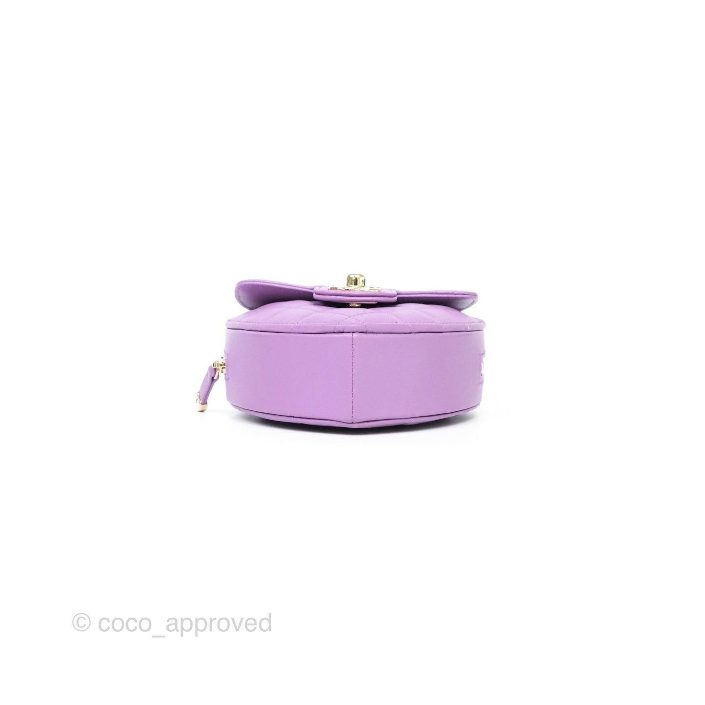Chanel Small Heart Bag Purple Lambskin Gold Hardware 22S