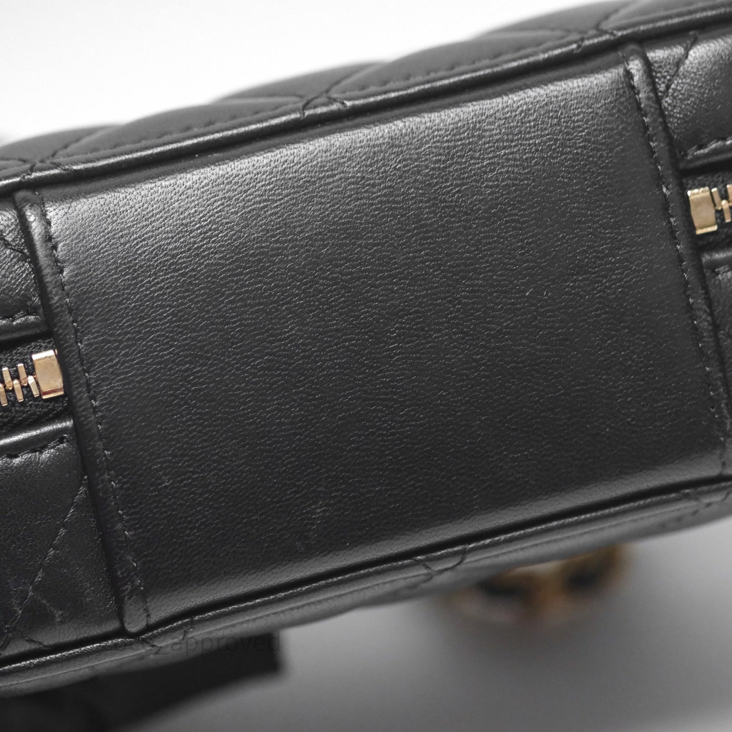 Chanel Top Handle Vanity Case Black Lambskin Aged Gold Hardware 22A