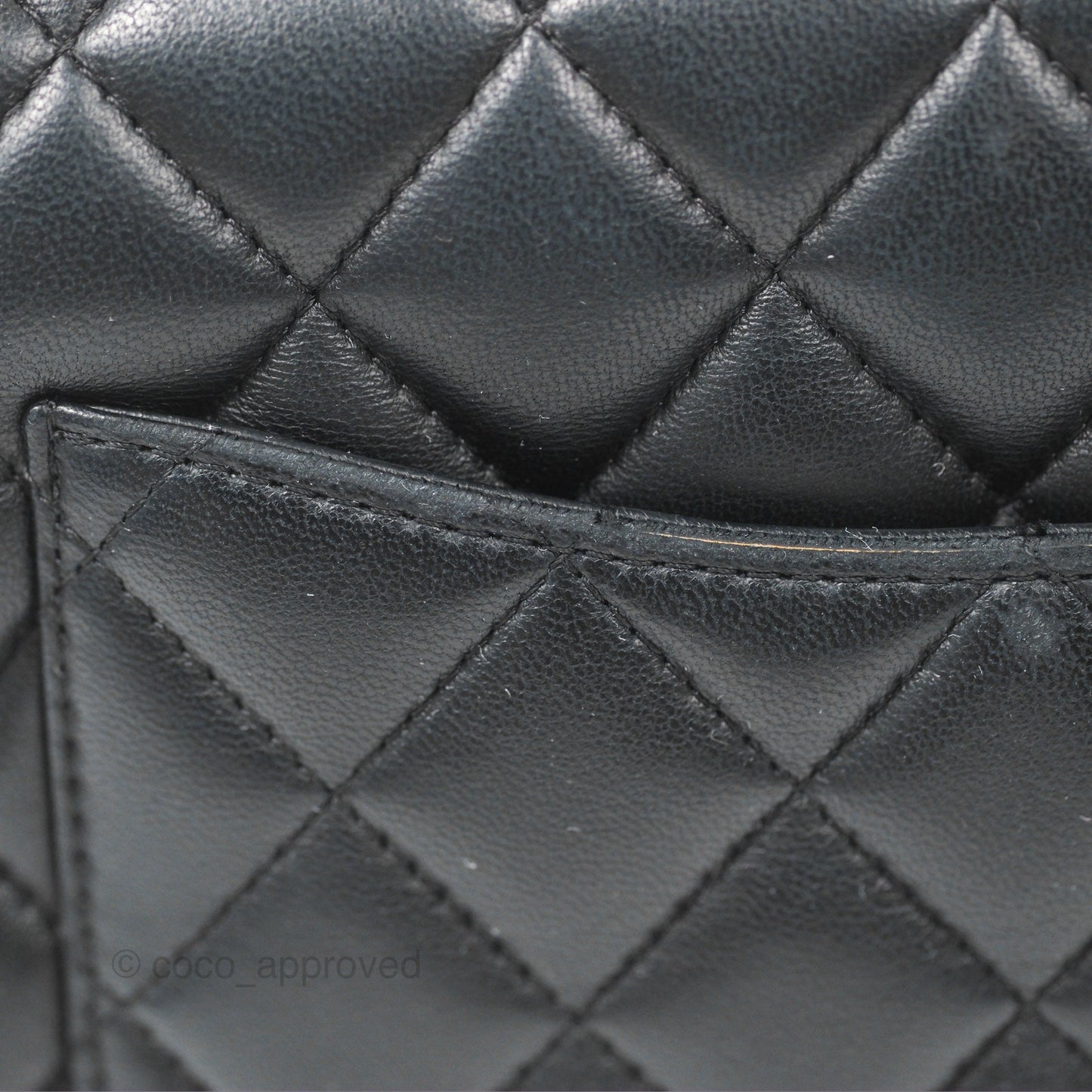 Chanel Quilted Mini Rectangular Flap Black Lambskin Silver Hardware