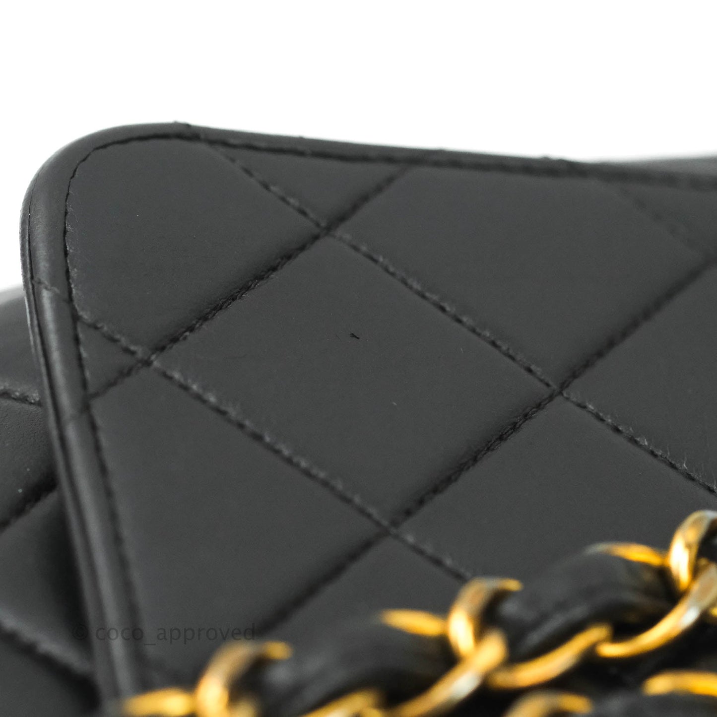 Chanel Vintage Jumbo Single Flap Black Lambskin 24K Gold Hardware