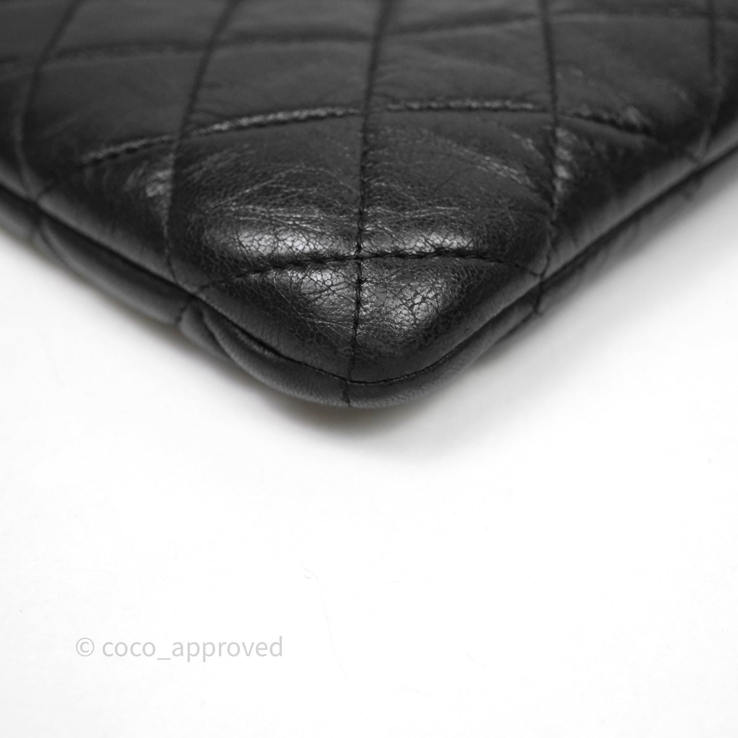 Chanel Classic Zipped Pouch Lambskin Black Gold Hardware