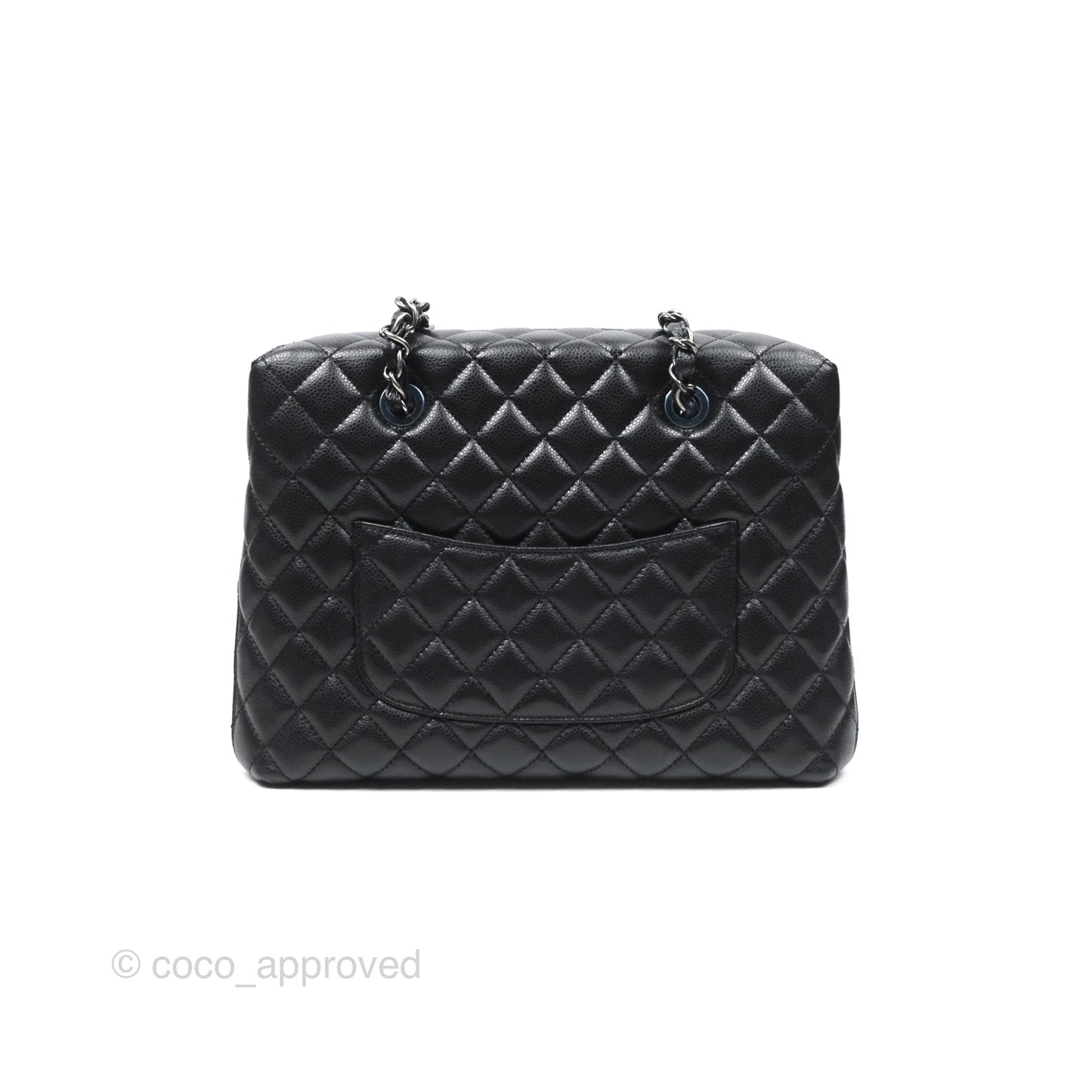 Chanel Quilted Small City Shopping Bag Black Caviar Ruthenium Hardware