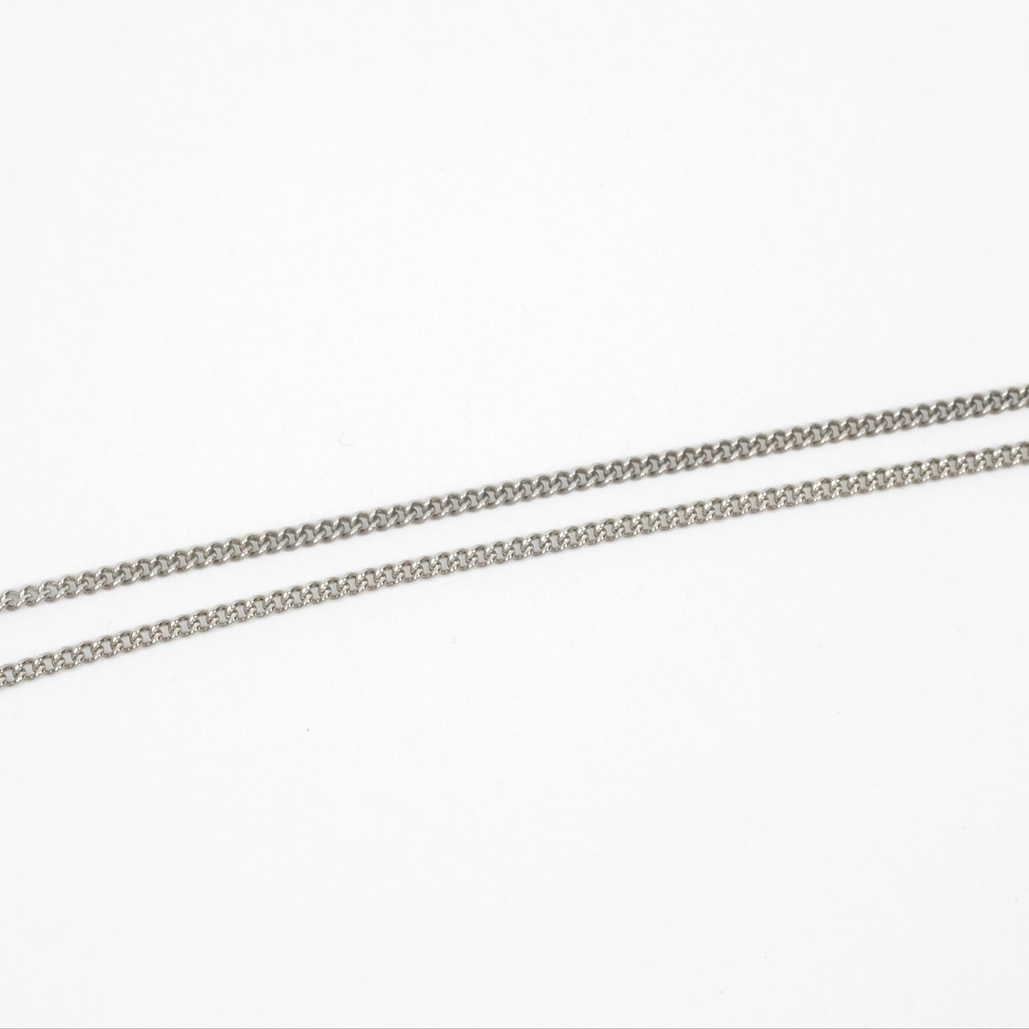 Chanel Crystal CC Necklace Silver Tone 12V