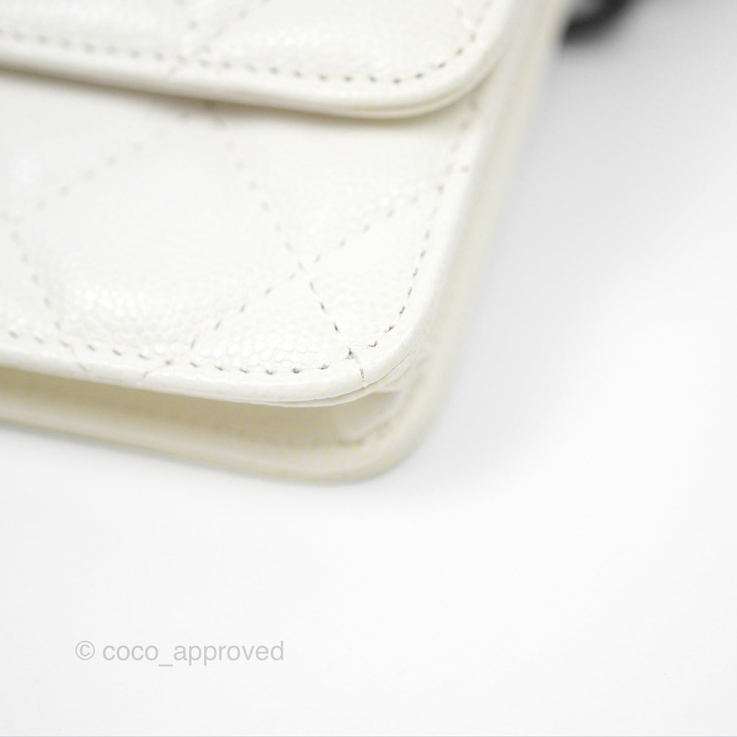 Chanel My Everything Belt Flap Card Holder White Caviar Incognito Hardware
