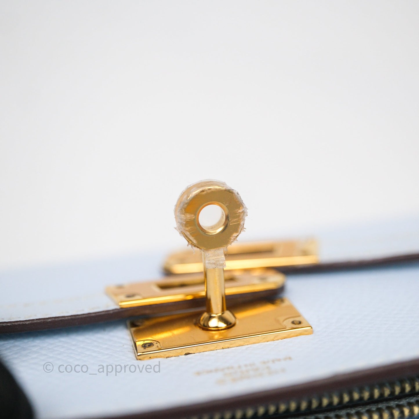 Hermes Kelly To Go Bleu Brume Epsom Gold Hardware