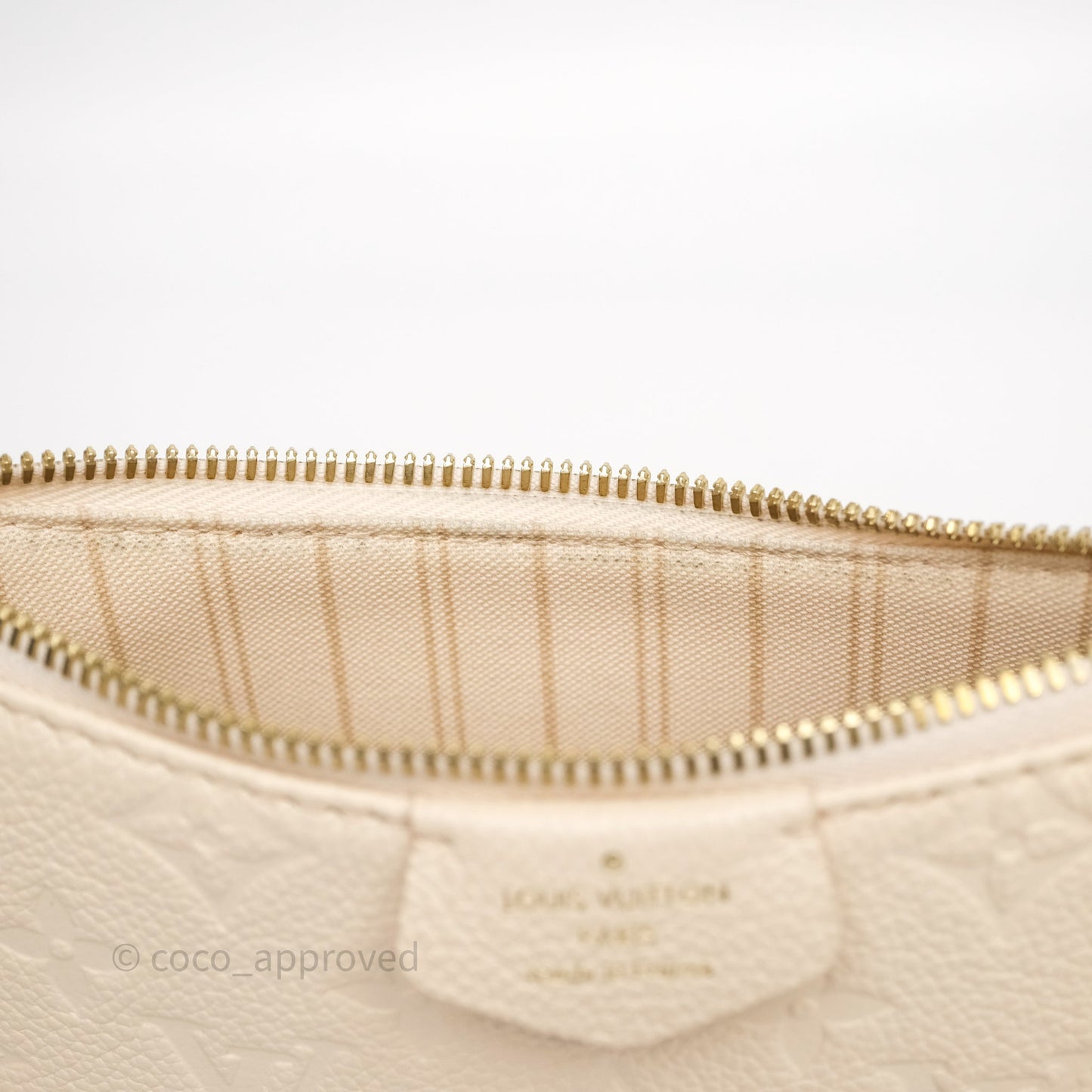 Louis Vuitton Easy Pouch On Strap Crème Monogram Empreinte Leather