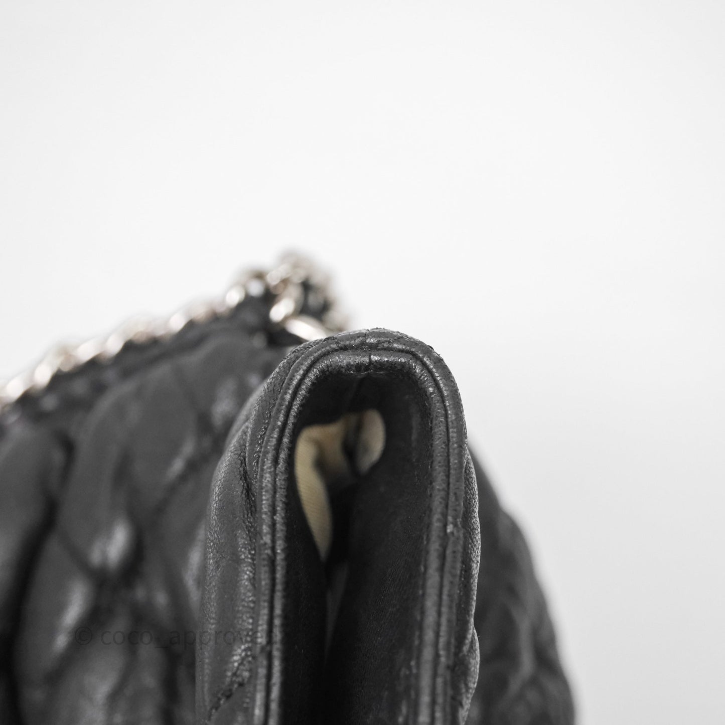 Chanel Chain Around Calfskin Hobo Black Silver Hardware