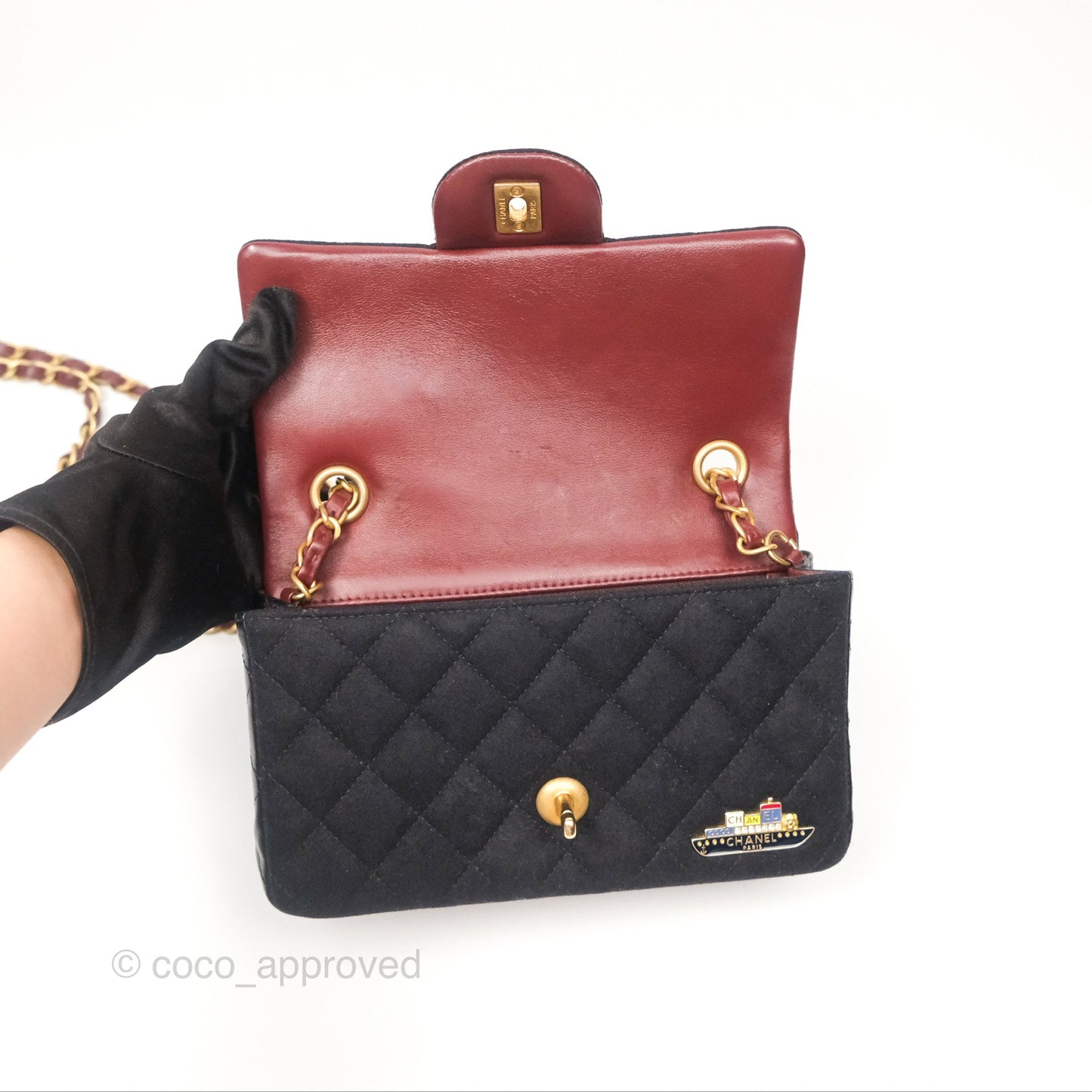 Chanel Paris-Hamburg Charms Mini Rectangular Flap Black 18C
