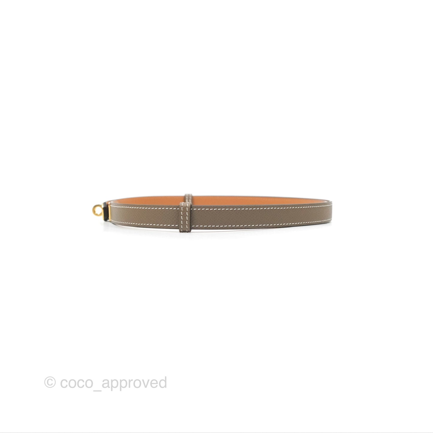 Hermès Epsom Kelly Buckle Belt Etoupe Gold Hardware