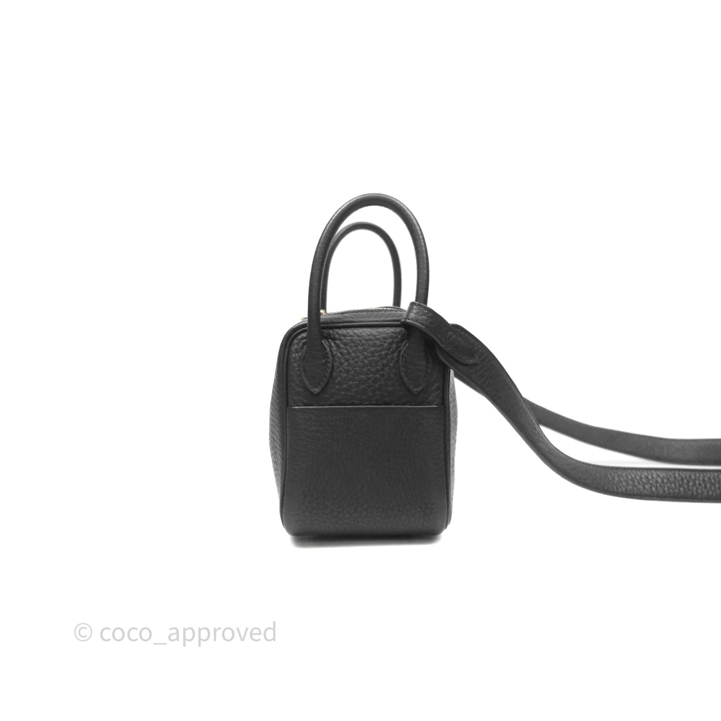 Hermès Mini Lindy 20 Noir 89 Clemence Gold Hardware