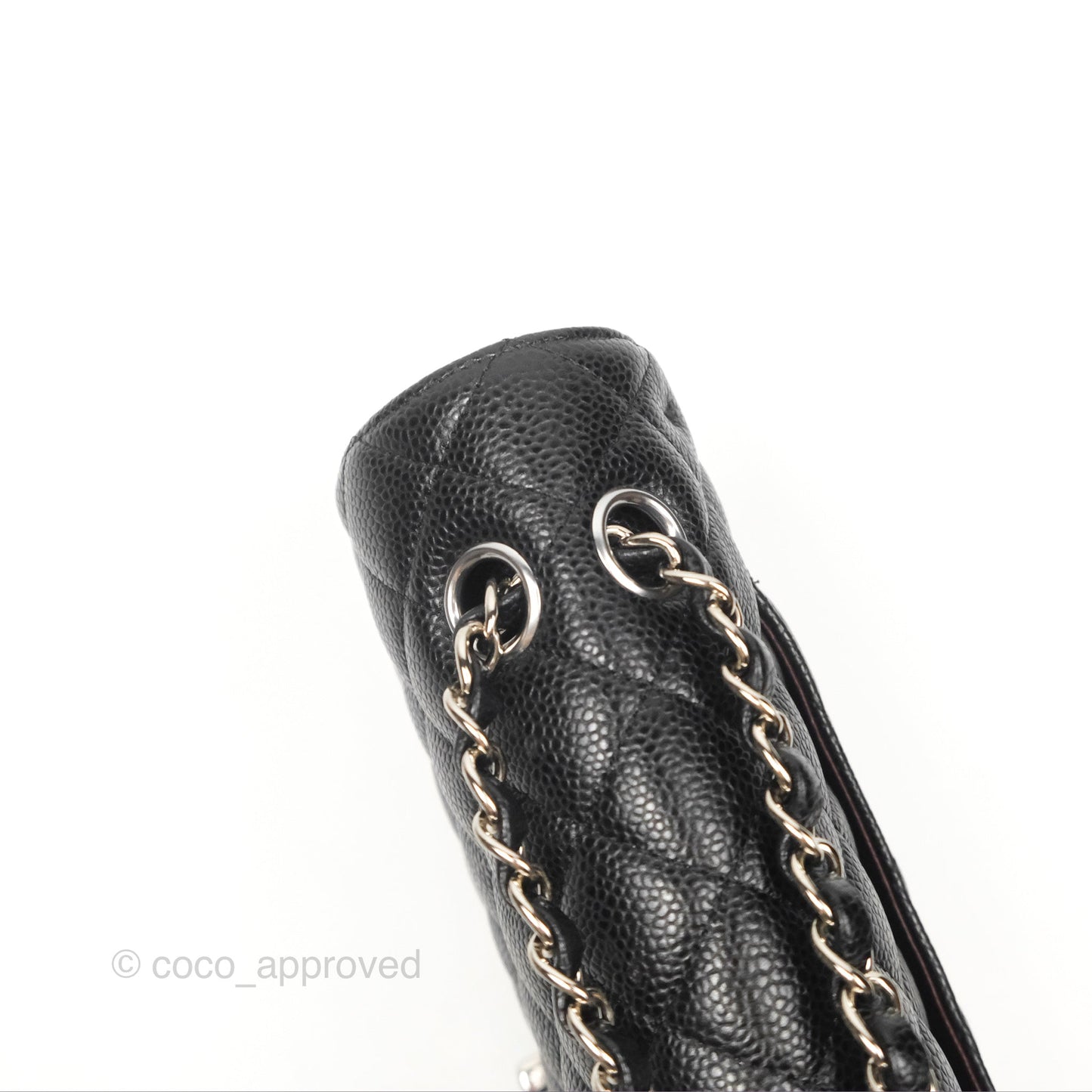 Chanel Classic M/L Medium Flap Quilted Black Caviar Silver Hardware