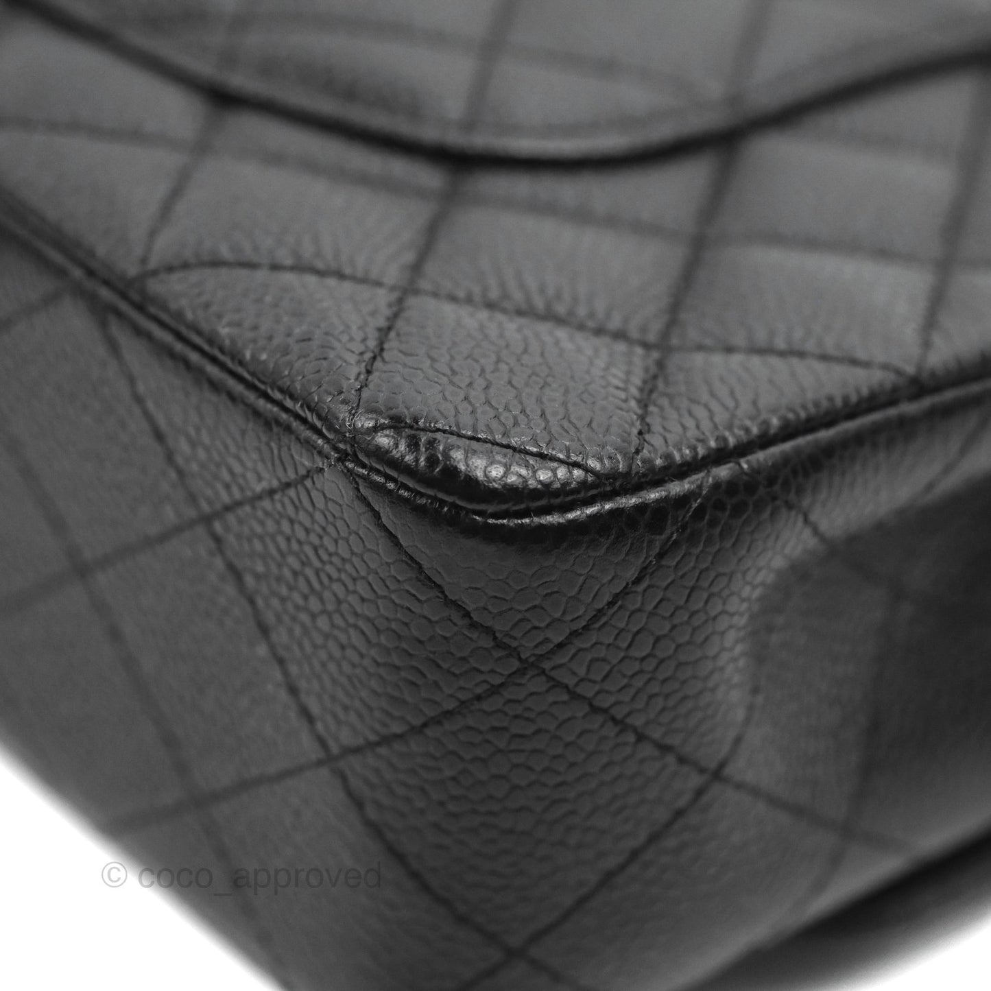 Chanel Classic M/L Medium Flap Quilted Black Caviar Silver Hardware