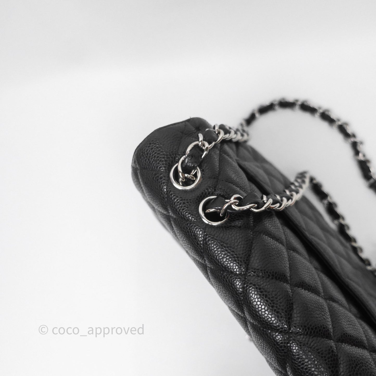 Chanel Jumbo Single Flap Black Caviar Silver Hardware