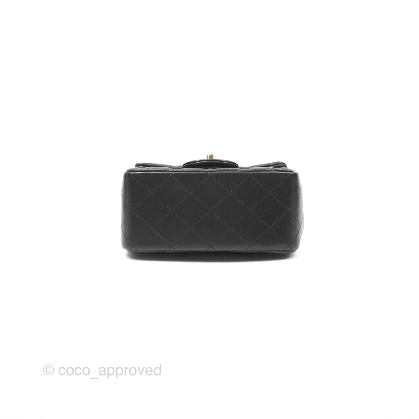 Chanel Mini Square Quilted Black Lambskin Gold Hardware