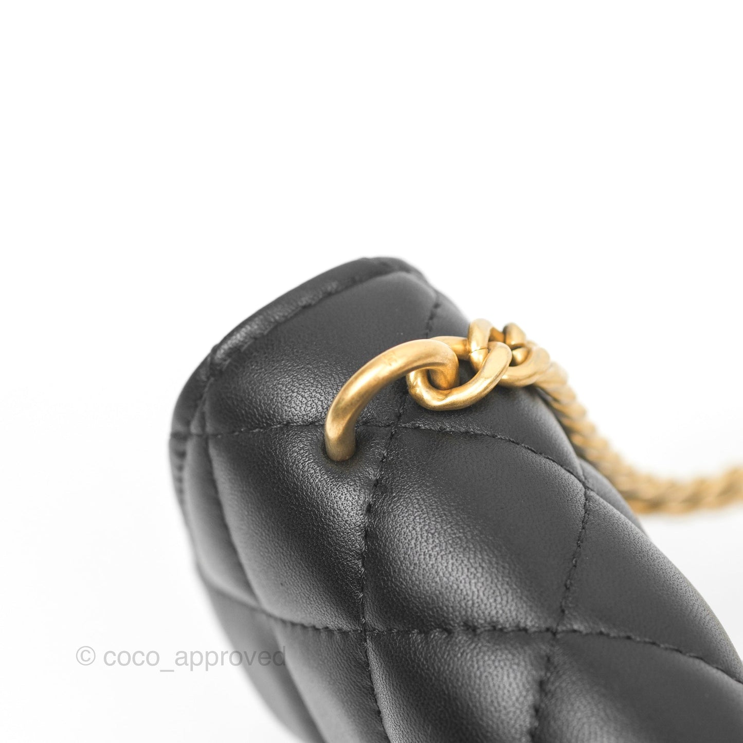 Chanel Mini WOC Phone Holder with Camellia Adjustable Chain Black Lambskin