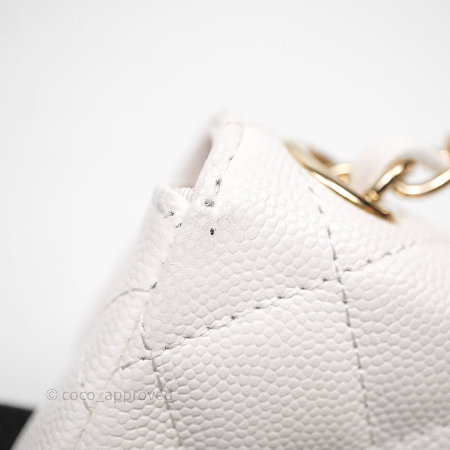 Chanel Mini Flap Belt Bag Caviar White Gold Hardware