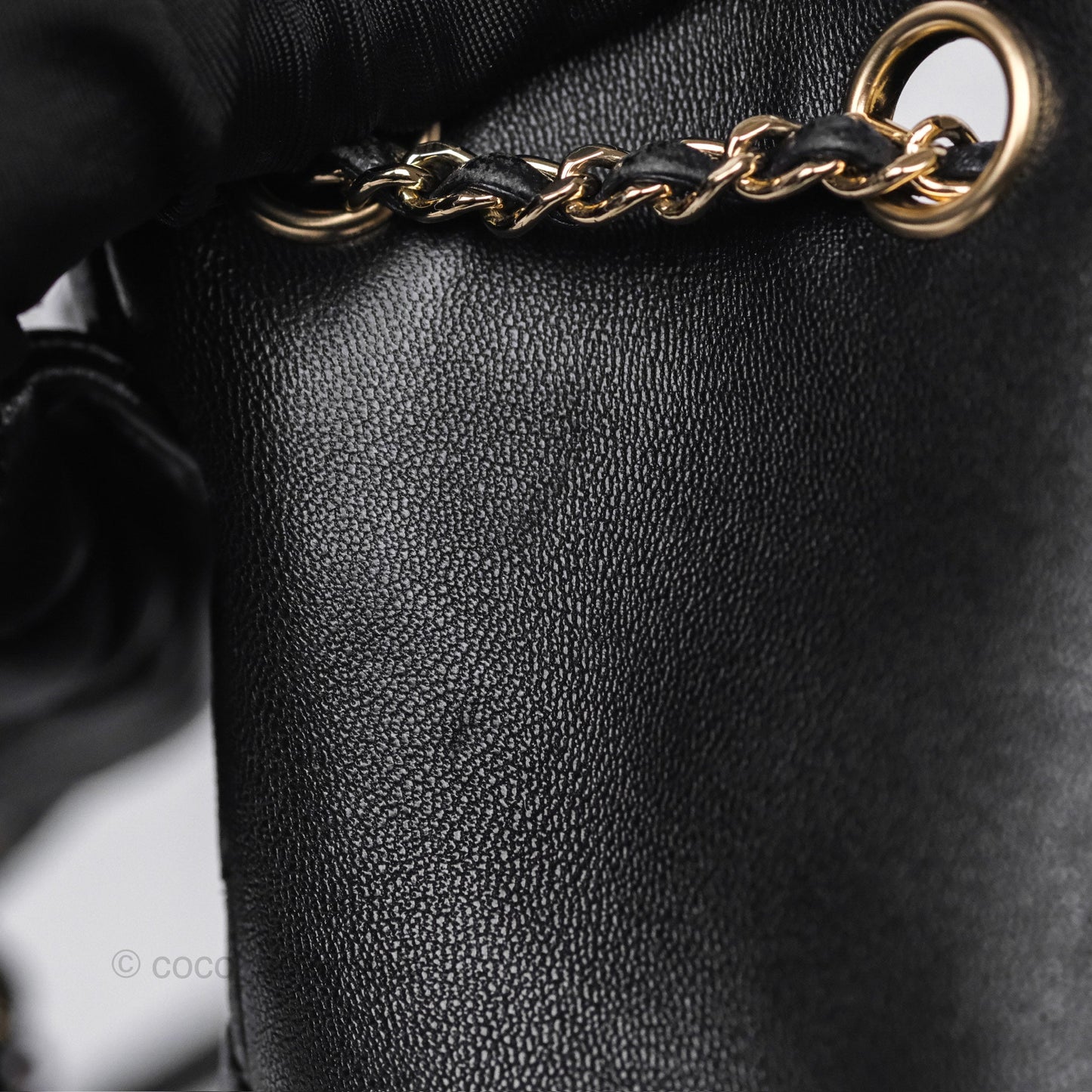 Chanel Small Duma Drawstring Backpack Black Lambskin Gold Hardware