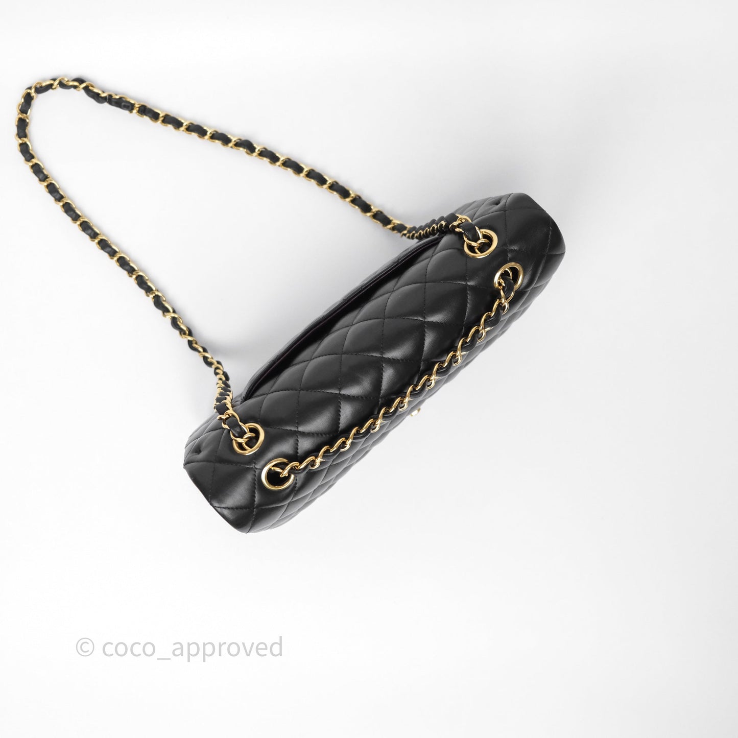 Chanel Classic M/L Medium Flap Quilted Black Lambskin Gold Hardware