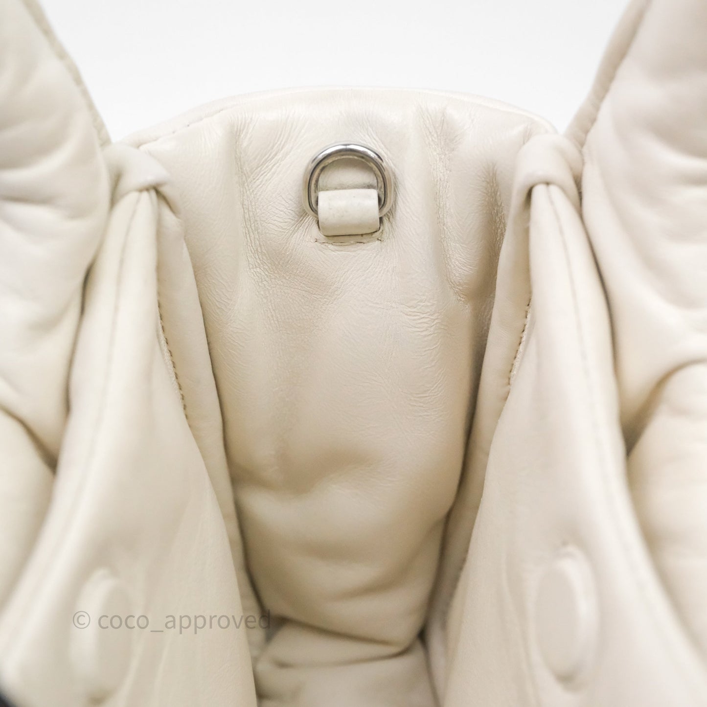 Prada Soft Tote Bag Ivory Silver Hardware