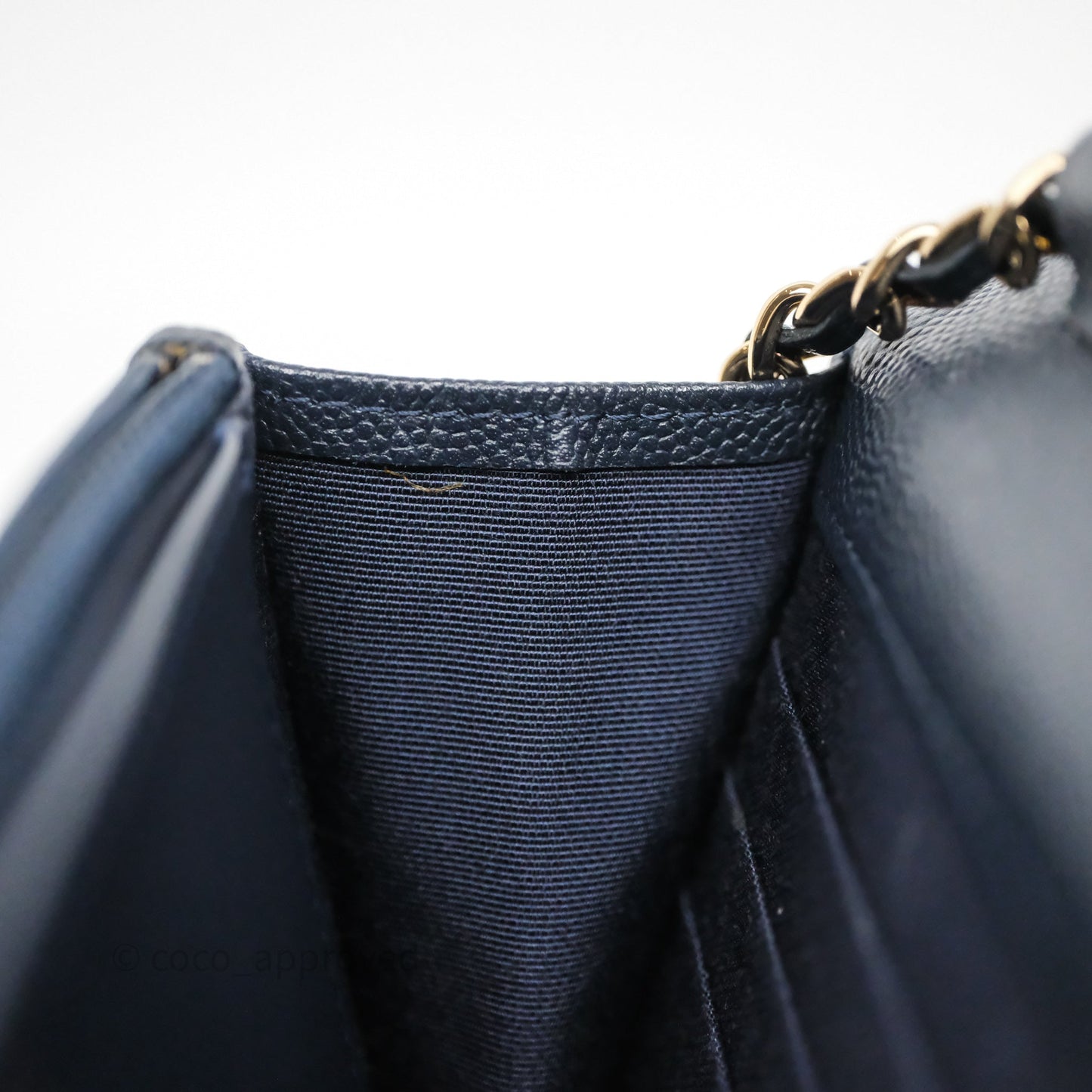 Chanel Classic Wallet On Chain WOC Quilted Navy Caviar Gold Hardware