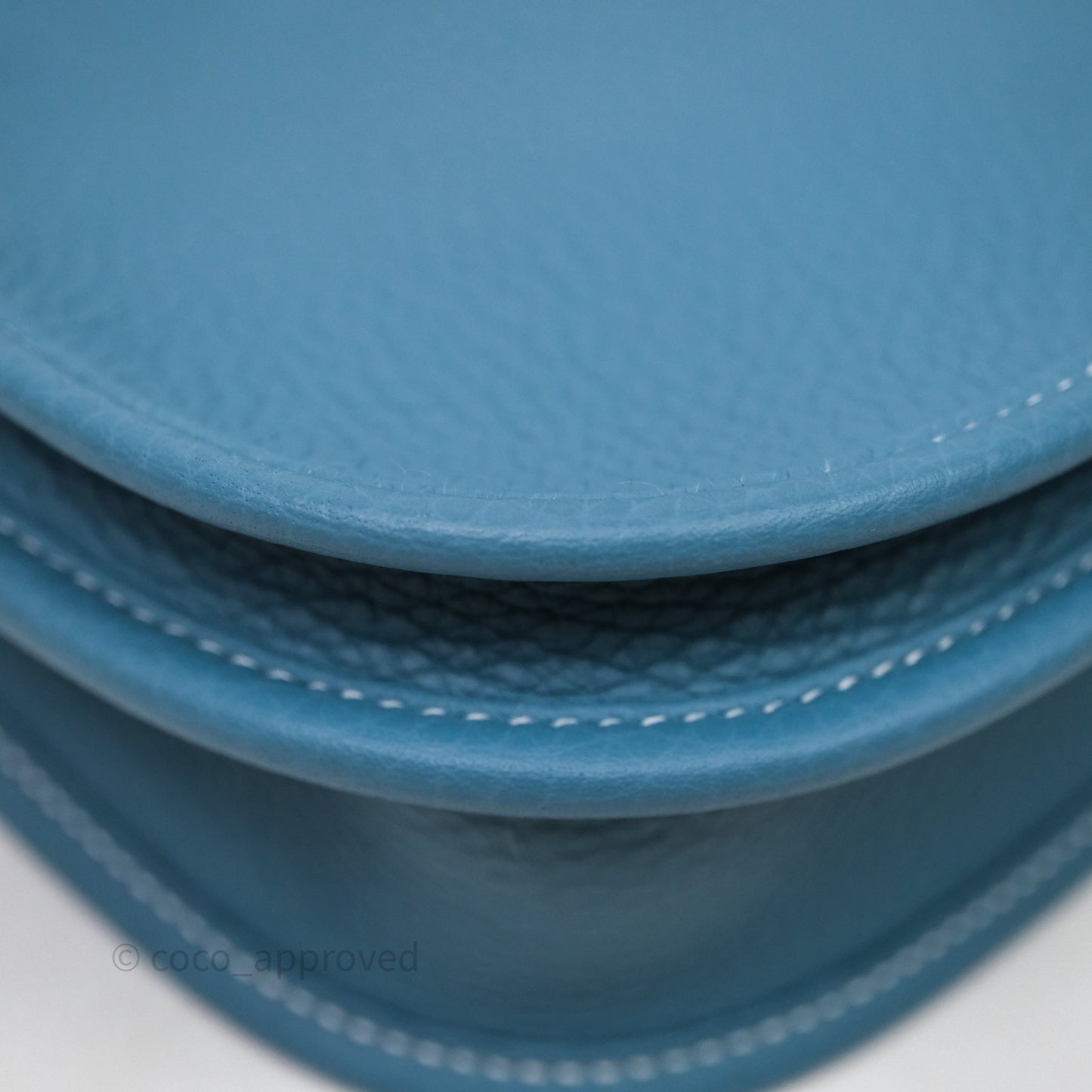 Hermès Evelyne 23 Bleu Jean 75 Clemence Palladium Hardware