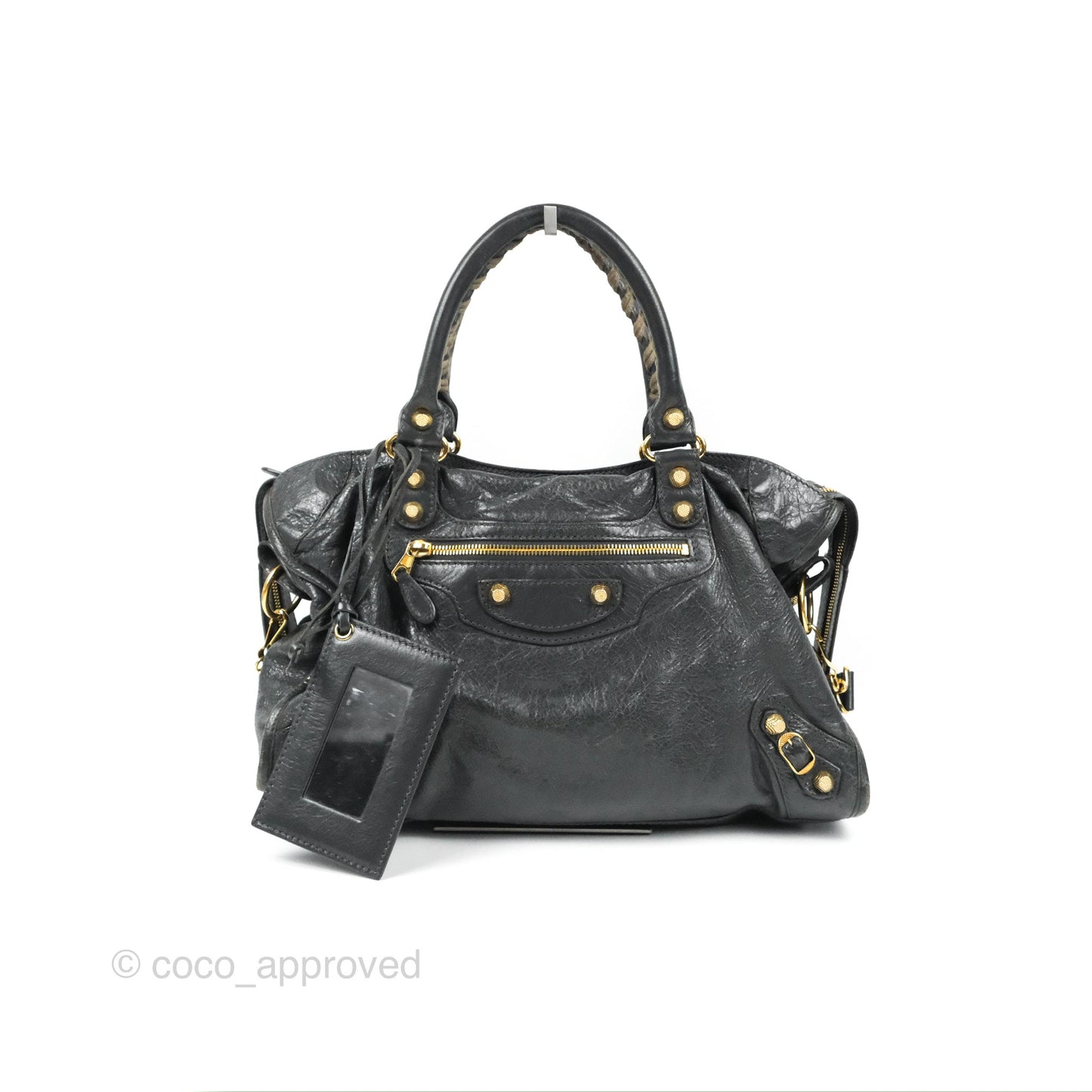 Balenciaga Classic City Bag Dark Grey Calfskin Gold Hardware