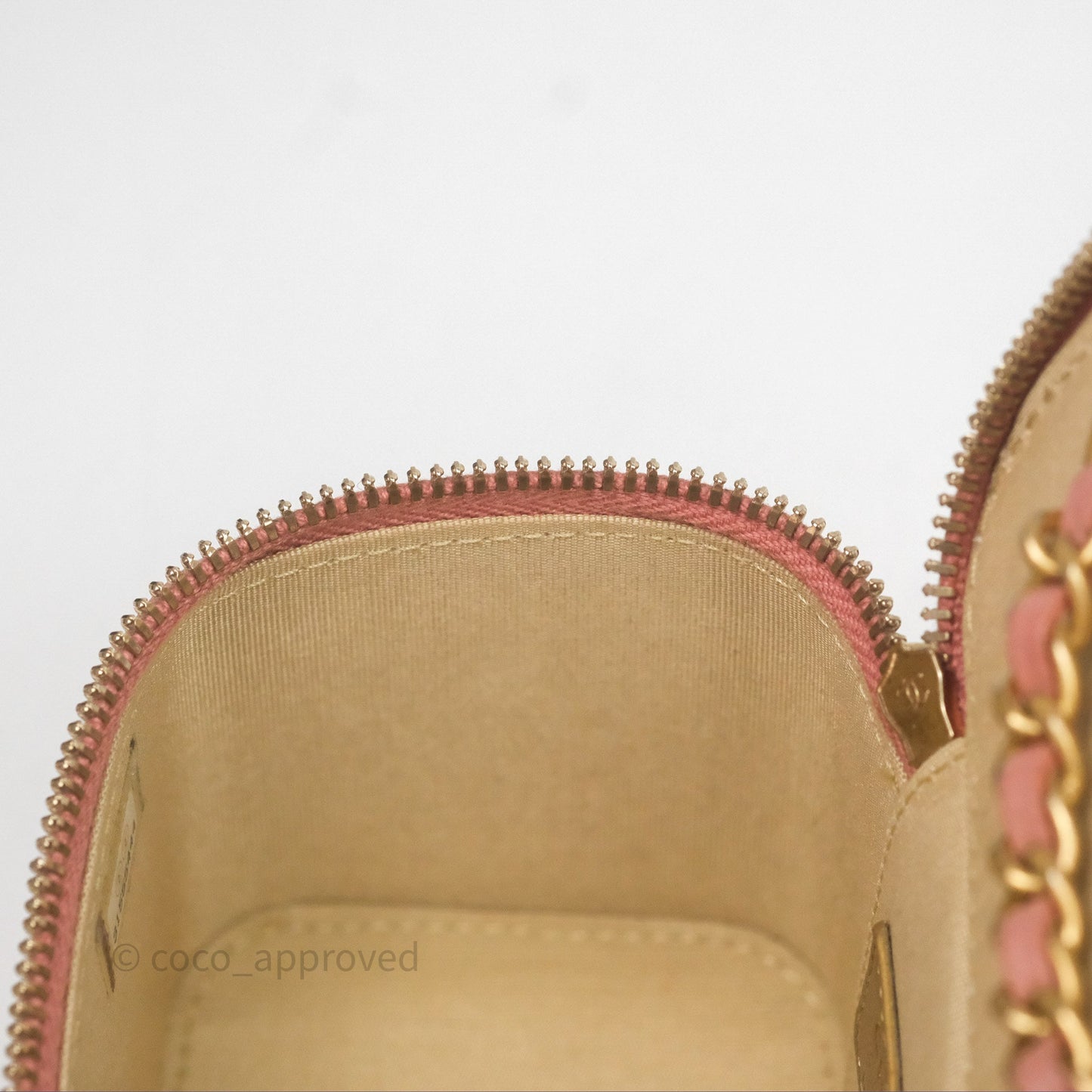 Chanel Mini Pearl Crush Vanity With Chain Pink Gold Hardware