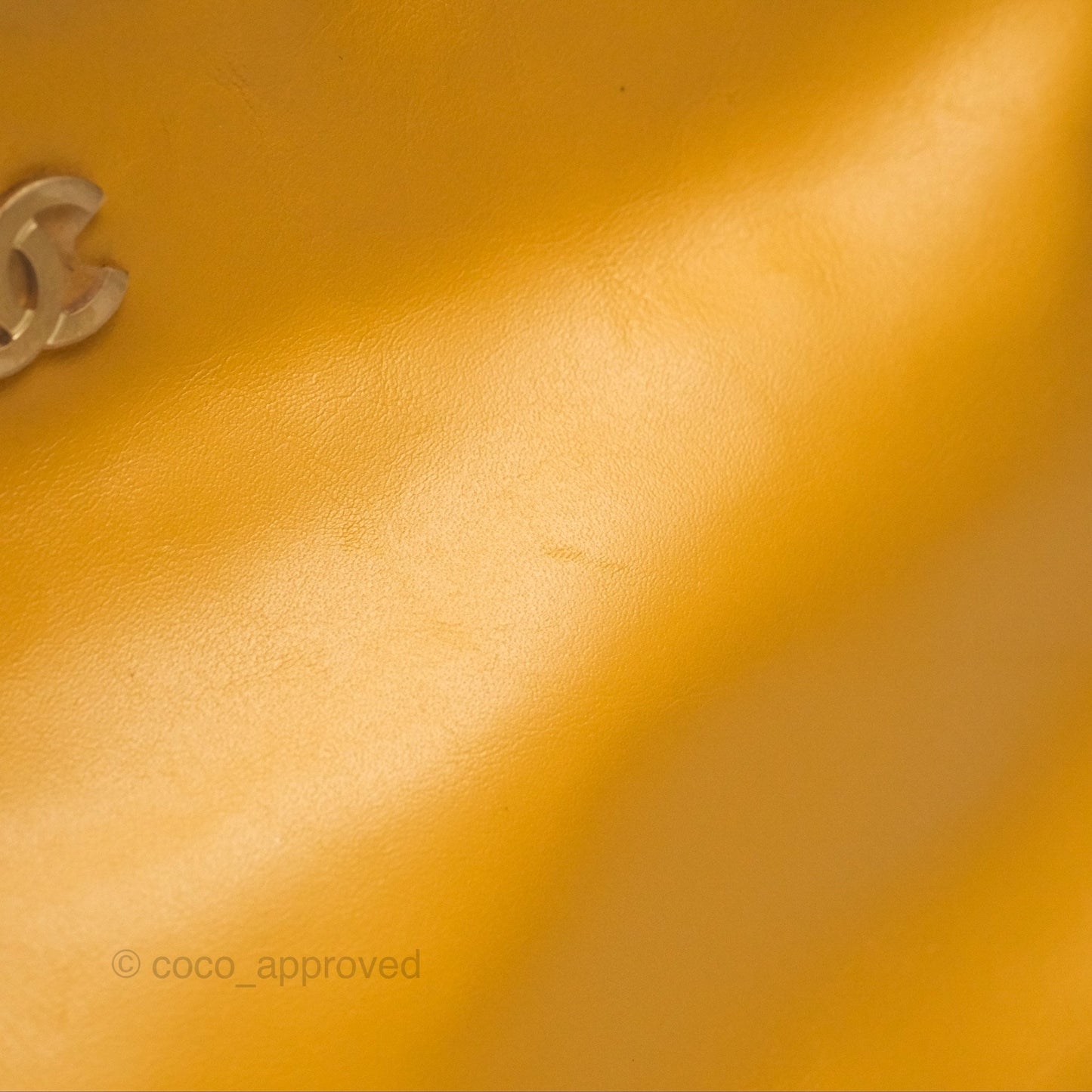 Chanel 22 Small Mustard Yellow Shiny Aged Calfskin Aged Gold Hardware