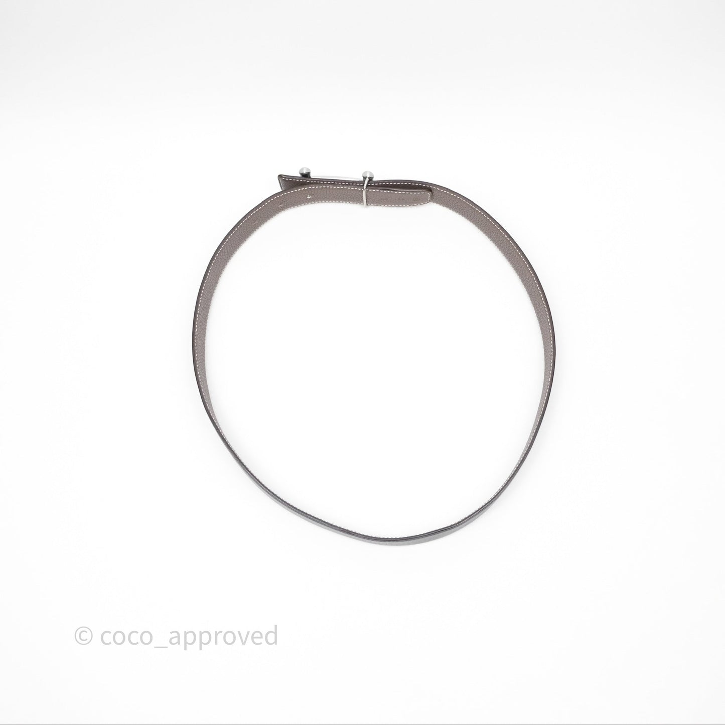 Hermès H Belt Buckle & Reversible Strap 32mm Etoupe/ Noir Palladium Hardware