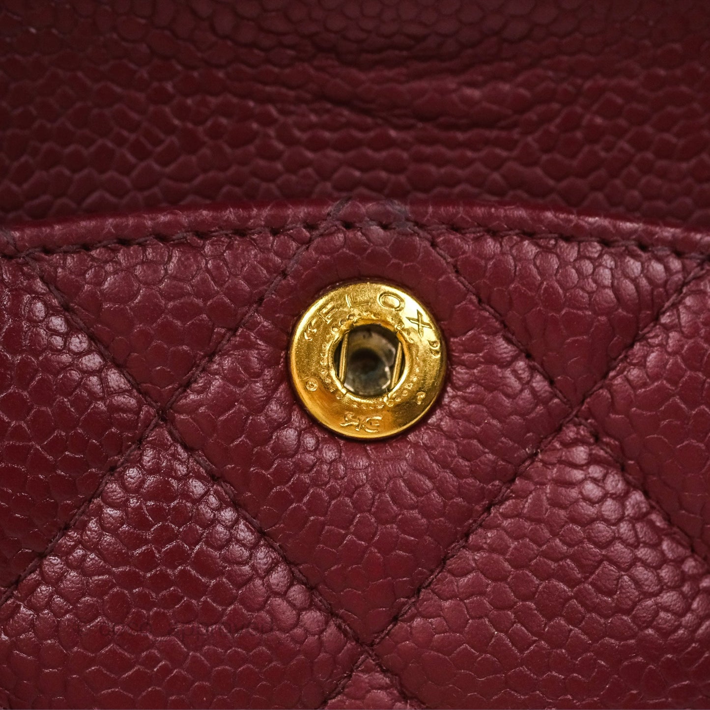 Chanel Vintage Classic Small S/M Flap Burgundy Caviar 24K Gold Hardware