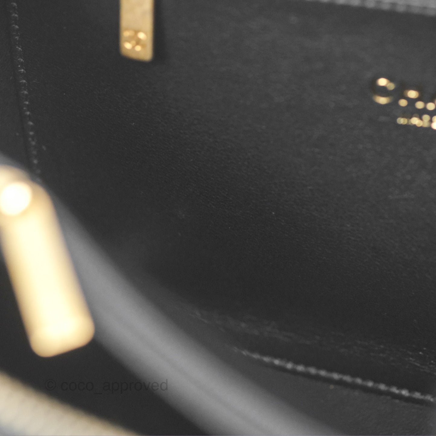 Chanel Quilted Medium CC Filigree Vanity Case Black Caviar Aged Gold Hardware