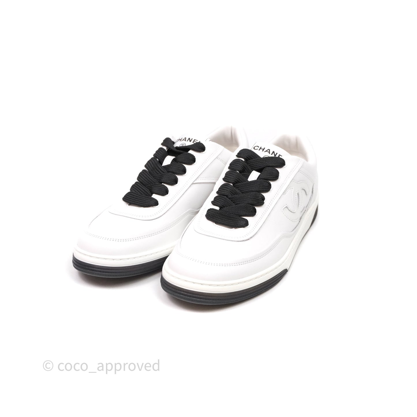 Chanel Logo Sneakers White Size 39