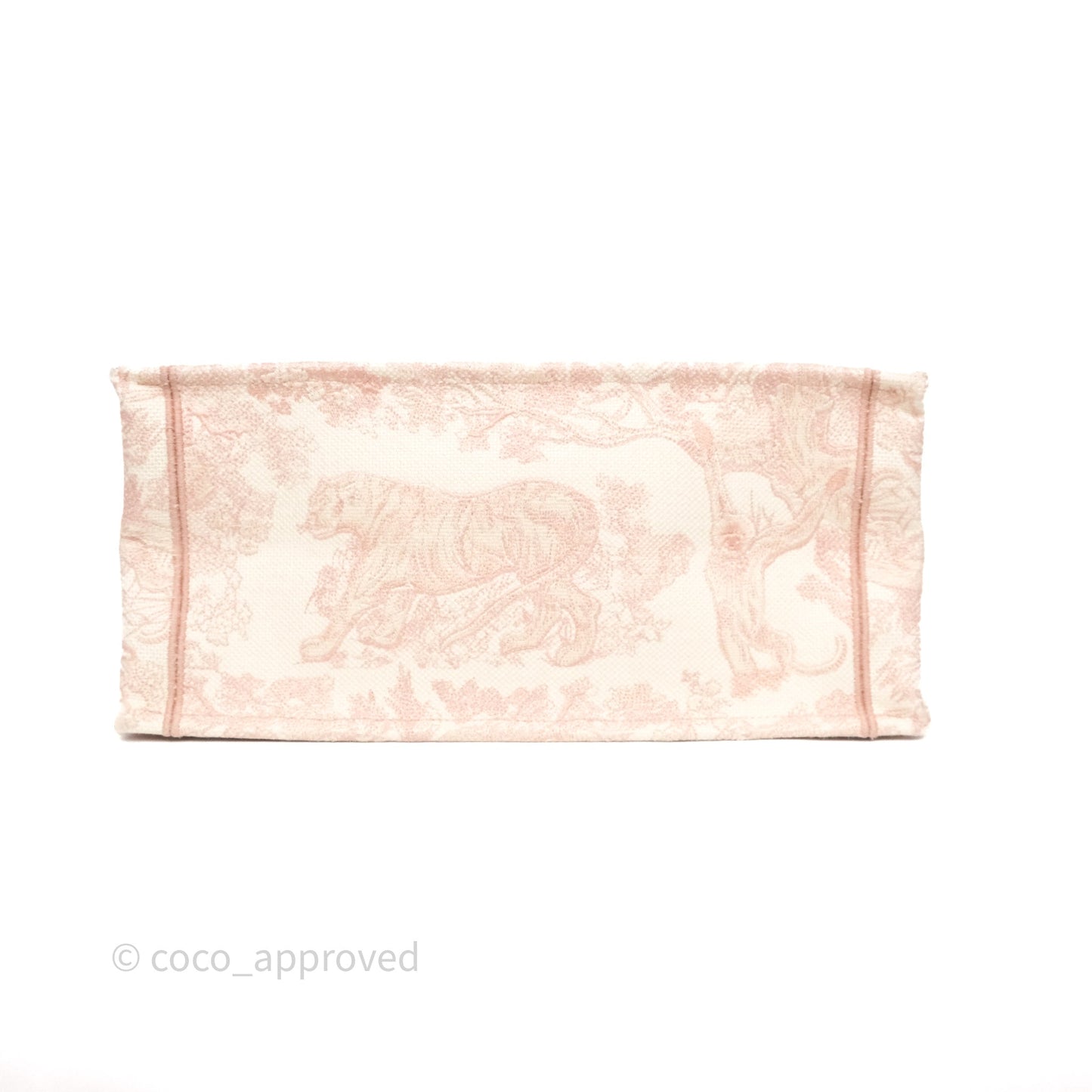 Christian Dior Medium Book Tote Ecru and Pink Toile de Jouy Embroidery