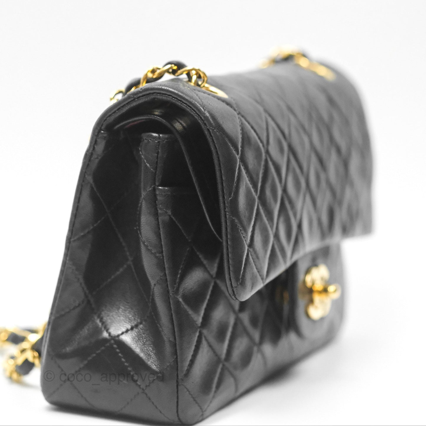 Chanel Classic Vintage Small Flap Black Lambskin 24K Gold Hardware